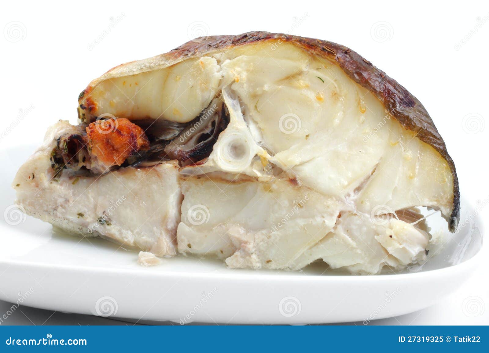 Fish baked in the oven stock image. Image of meat, crust 27319325