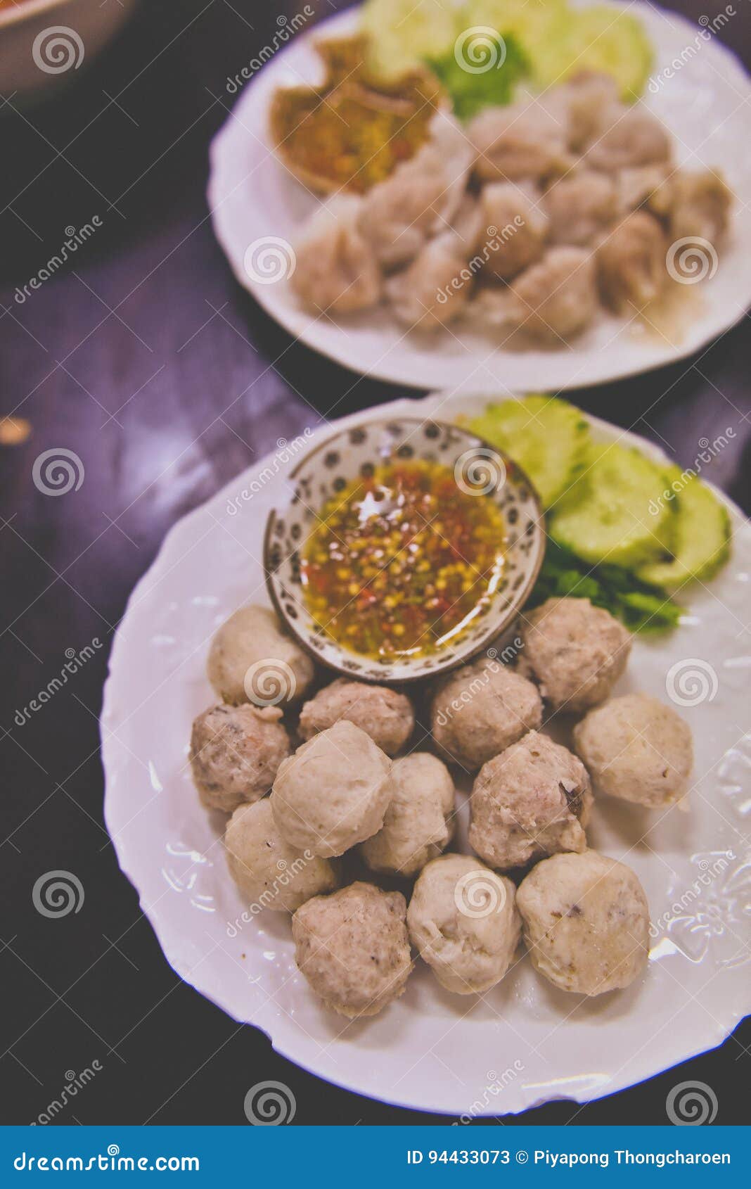 Fish Ball with Seafood Sauce Stock Image Image of thailand, gourmet