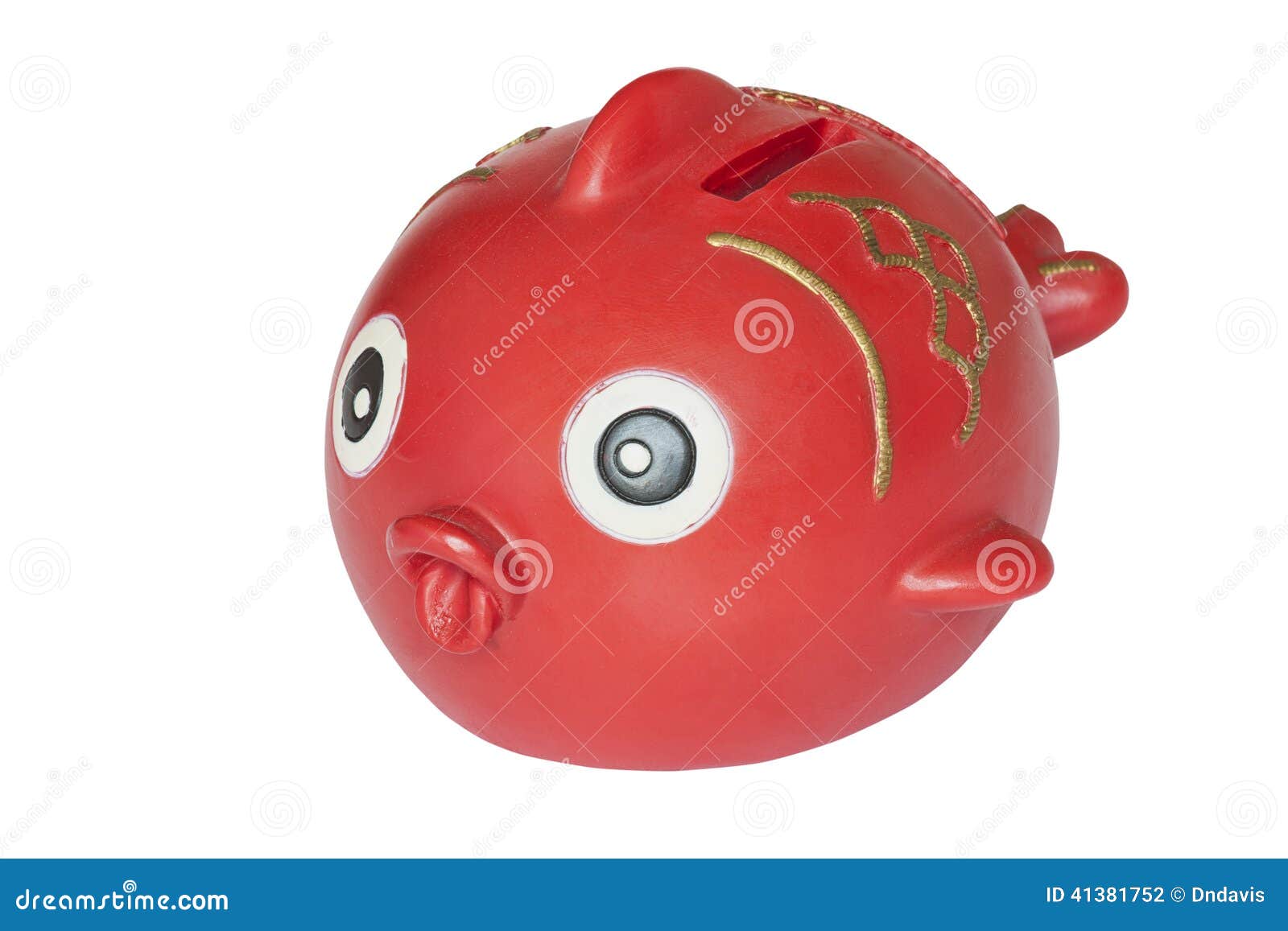 Cute Fish Bank Isolated on a White Background Stock Photo - Image