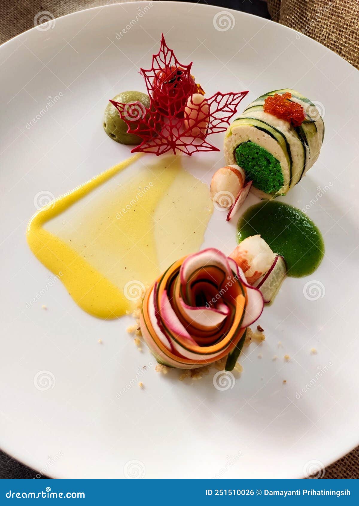 A Fishbased Continental Main Dish Served Rolled Up Stock Photo Image