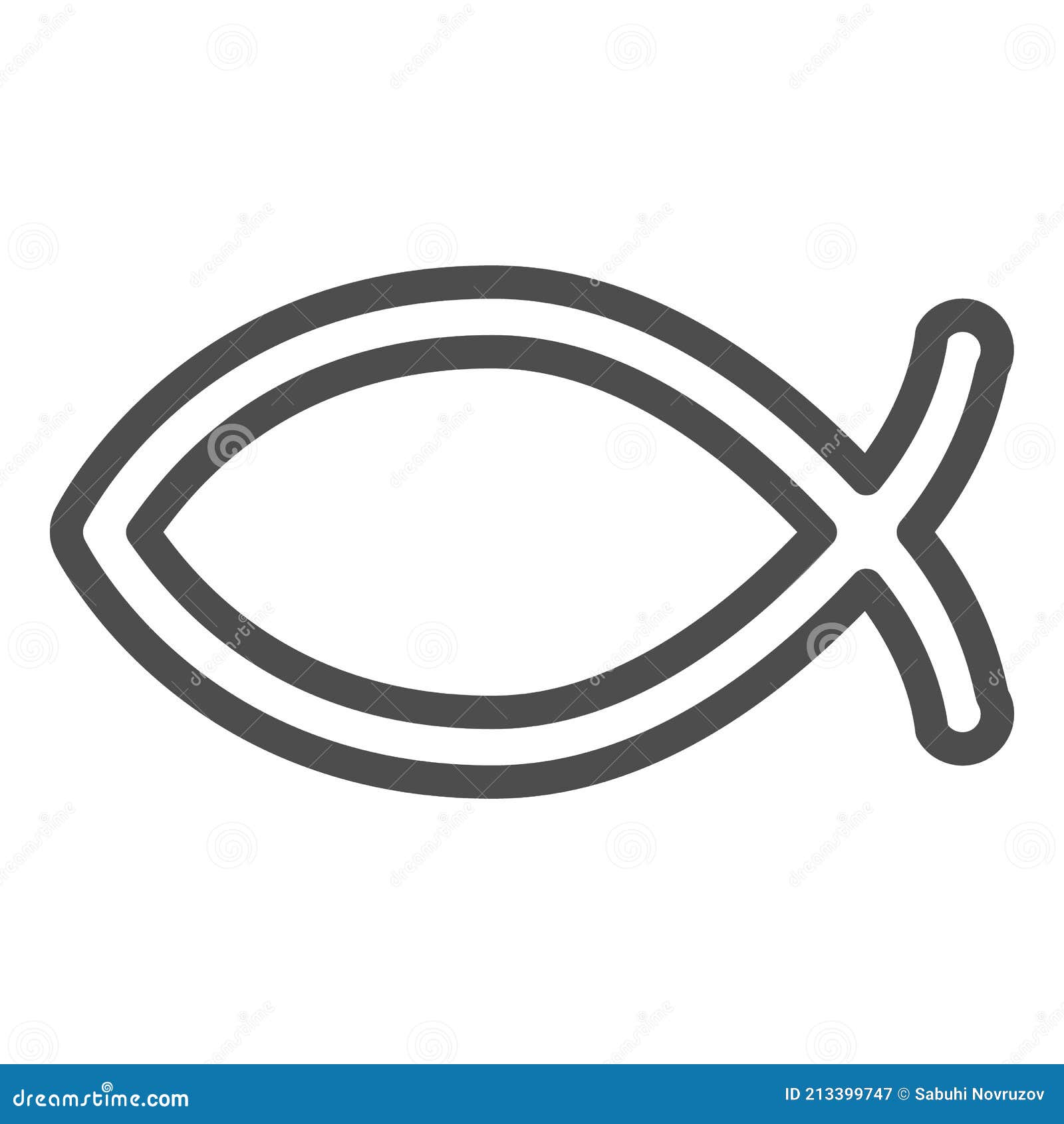Fish Of Believers Line Icon, Happy Easter Concept, Symbol Of Christianity  On White Background, Jesus Fish Symbol In Stock Vector - Illustration Of  Vector, Glory: 213399747
