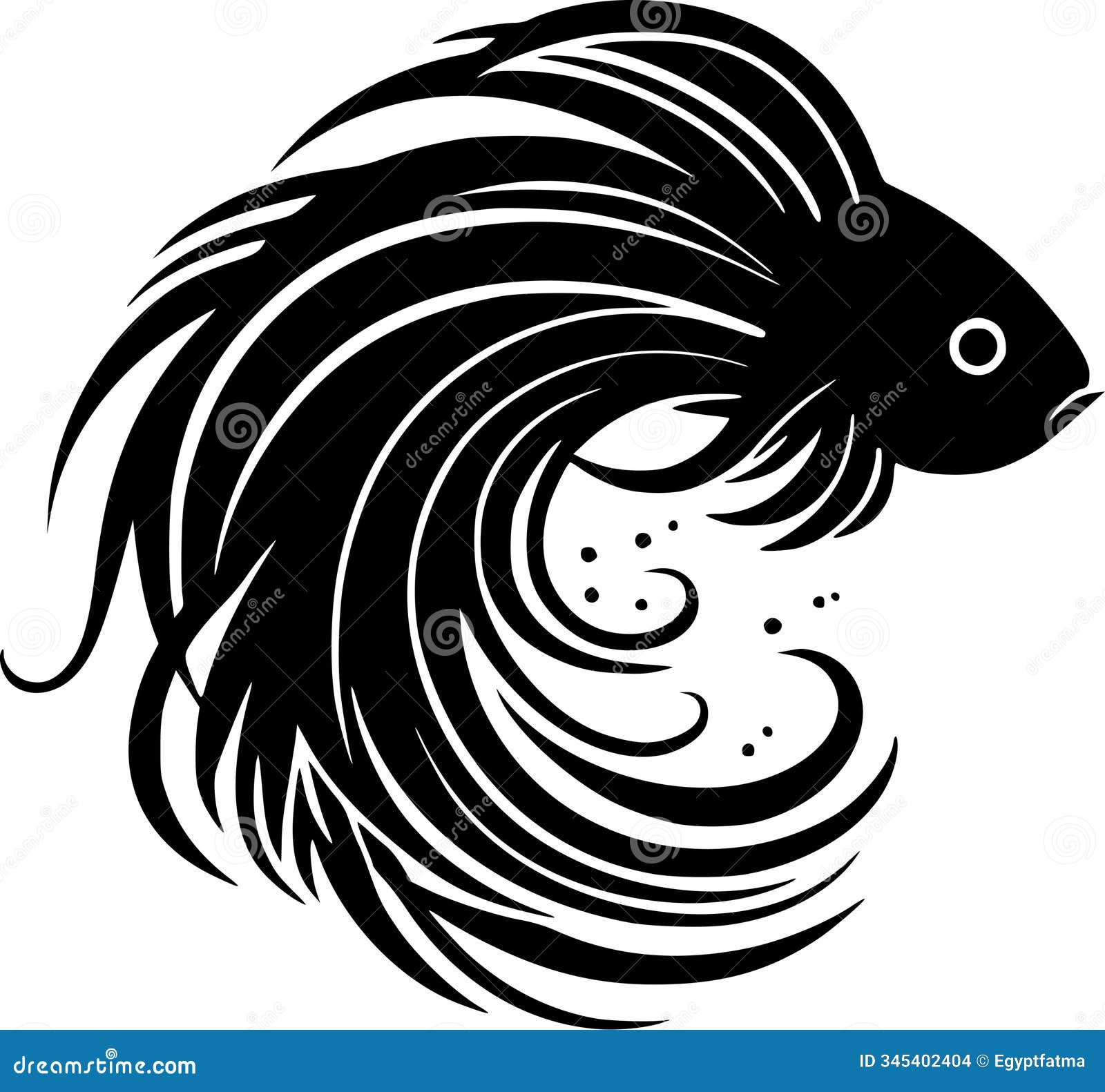 fish - black and white  icon -  