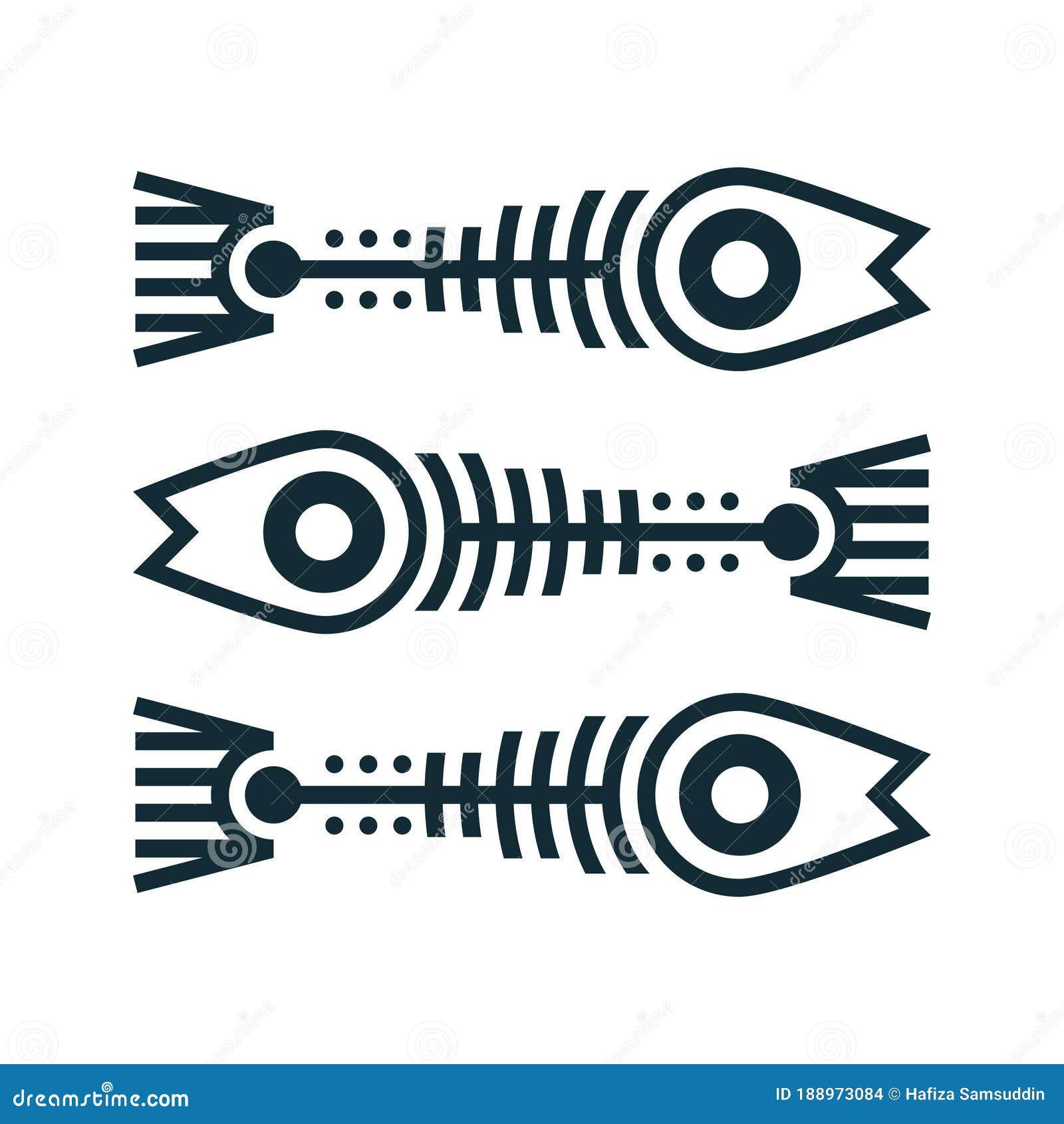 Fish Bone Tattoo. Vector Illustration Decorative Design Stock Vector