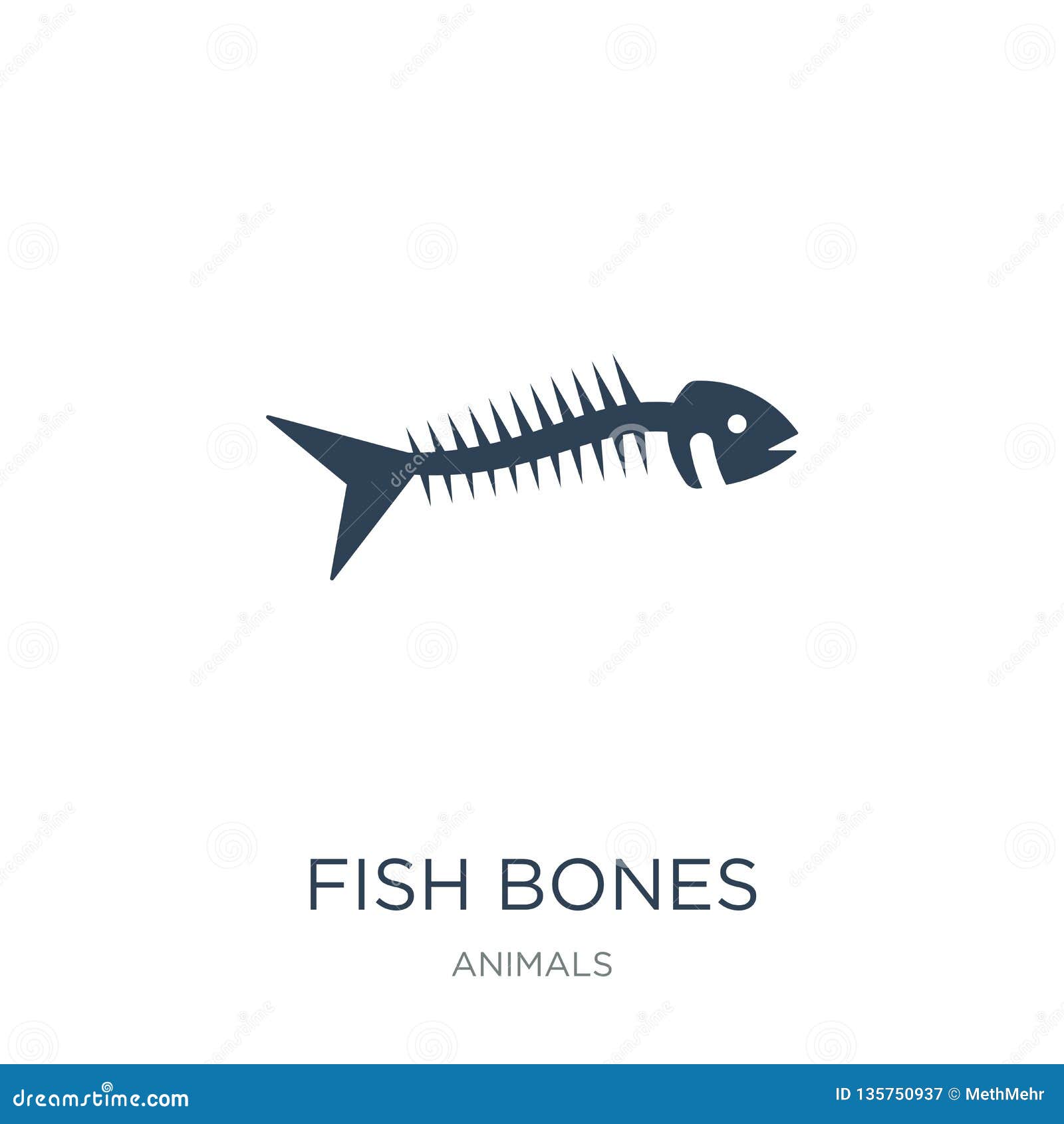Download Fish Bones Icon In Trendy Design Style. Fish Bones Icon ...