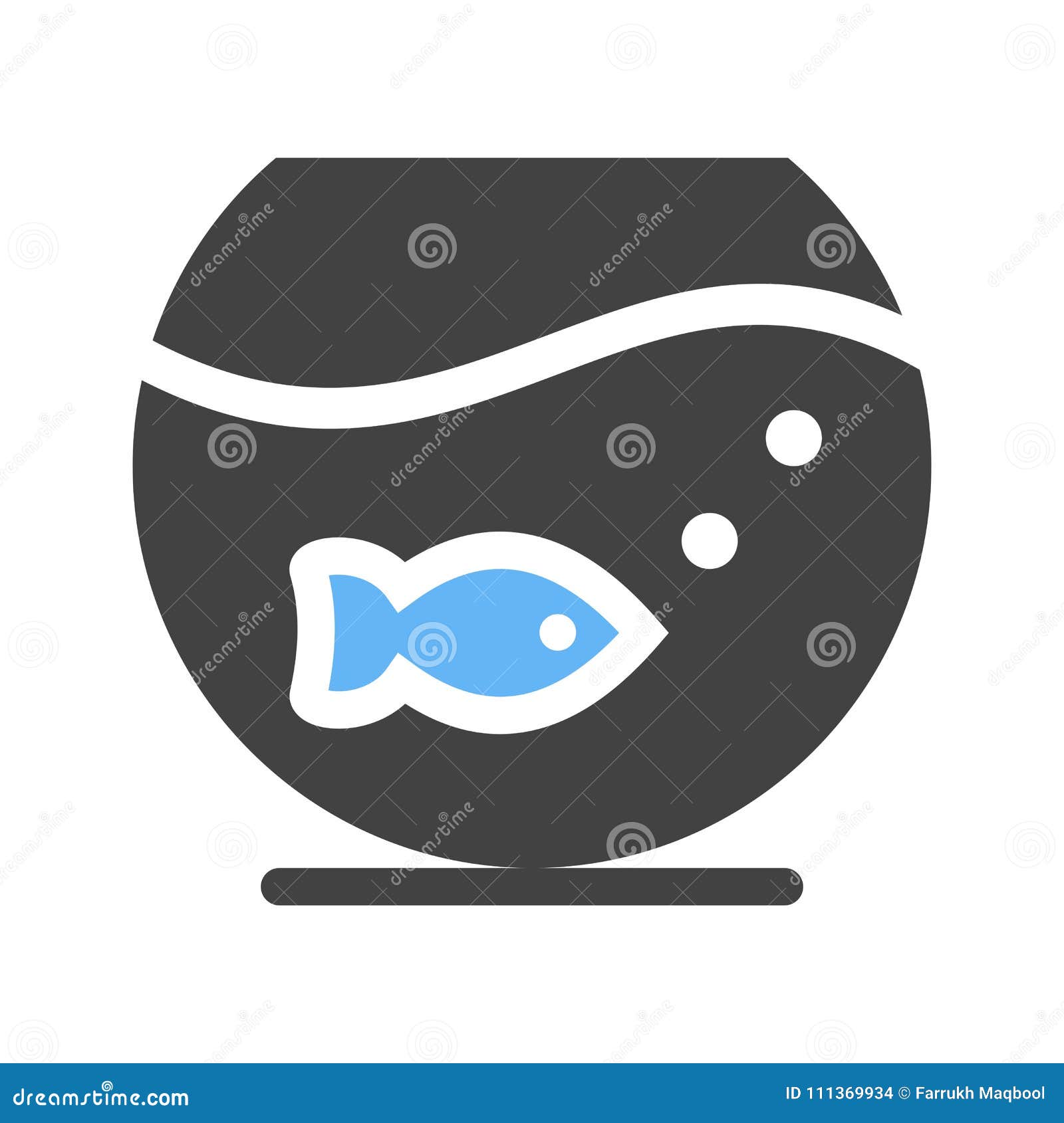 Download Fish Bowl Icon stock vector. Illustration of icon, fish - 111369934