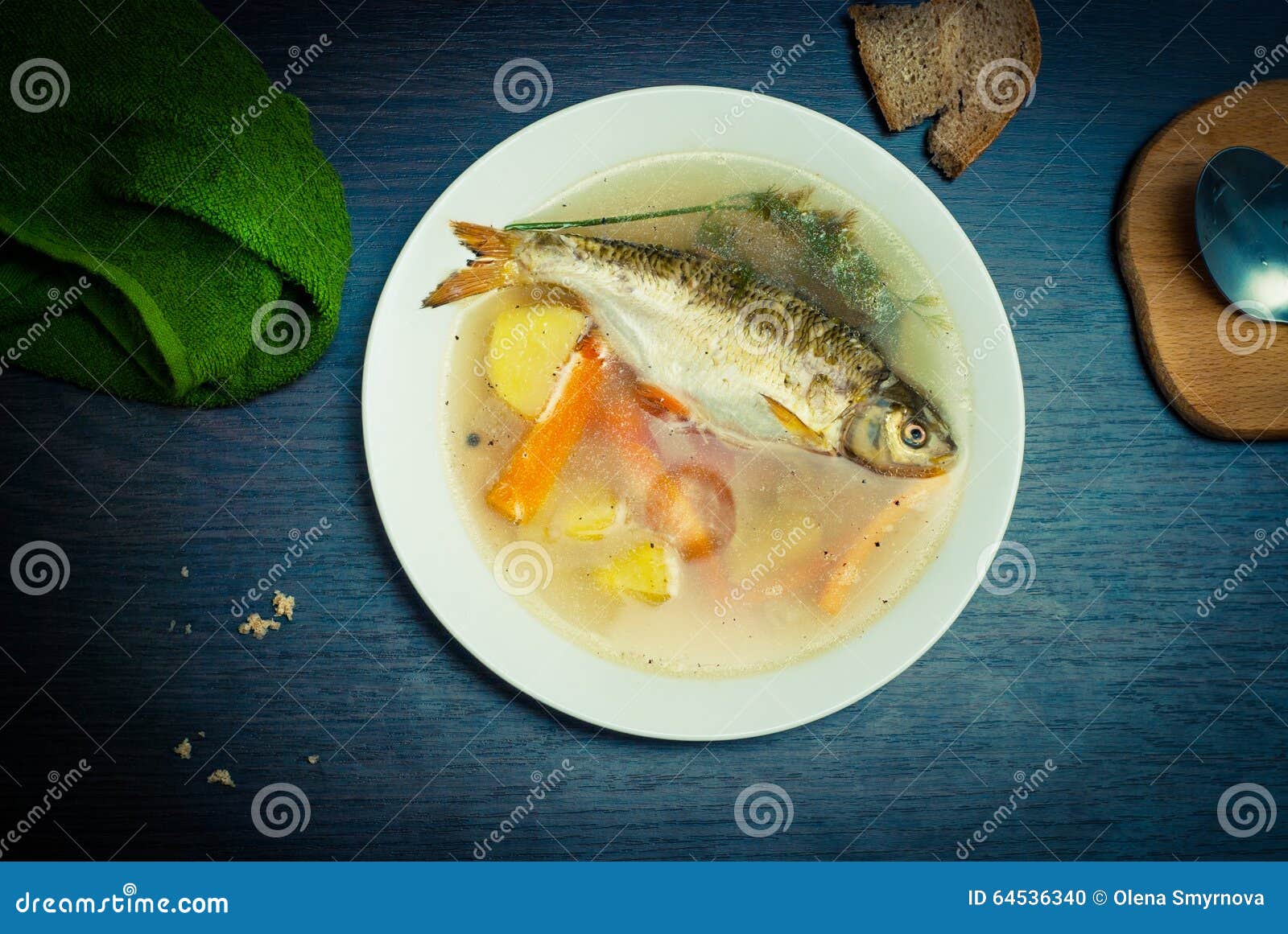 Fish broth stock photo. Image of lunch, bread, bright 64536340