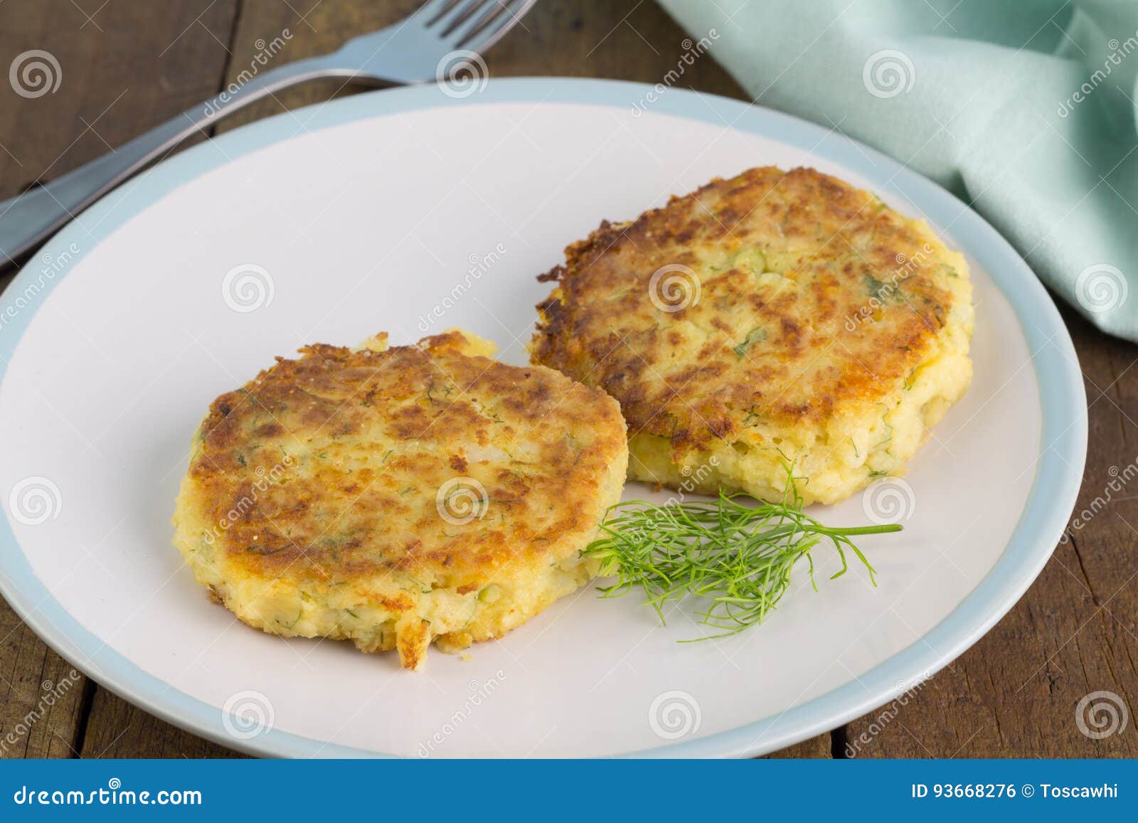 Fish cakes with dill stock photo. Image of delicious 93668276