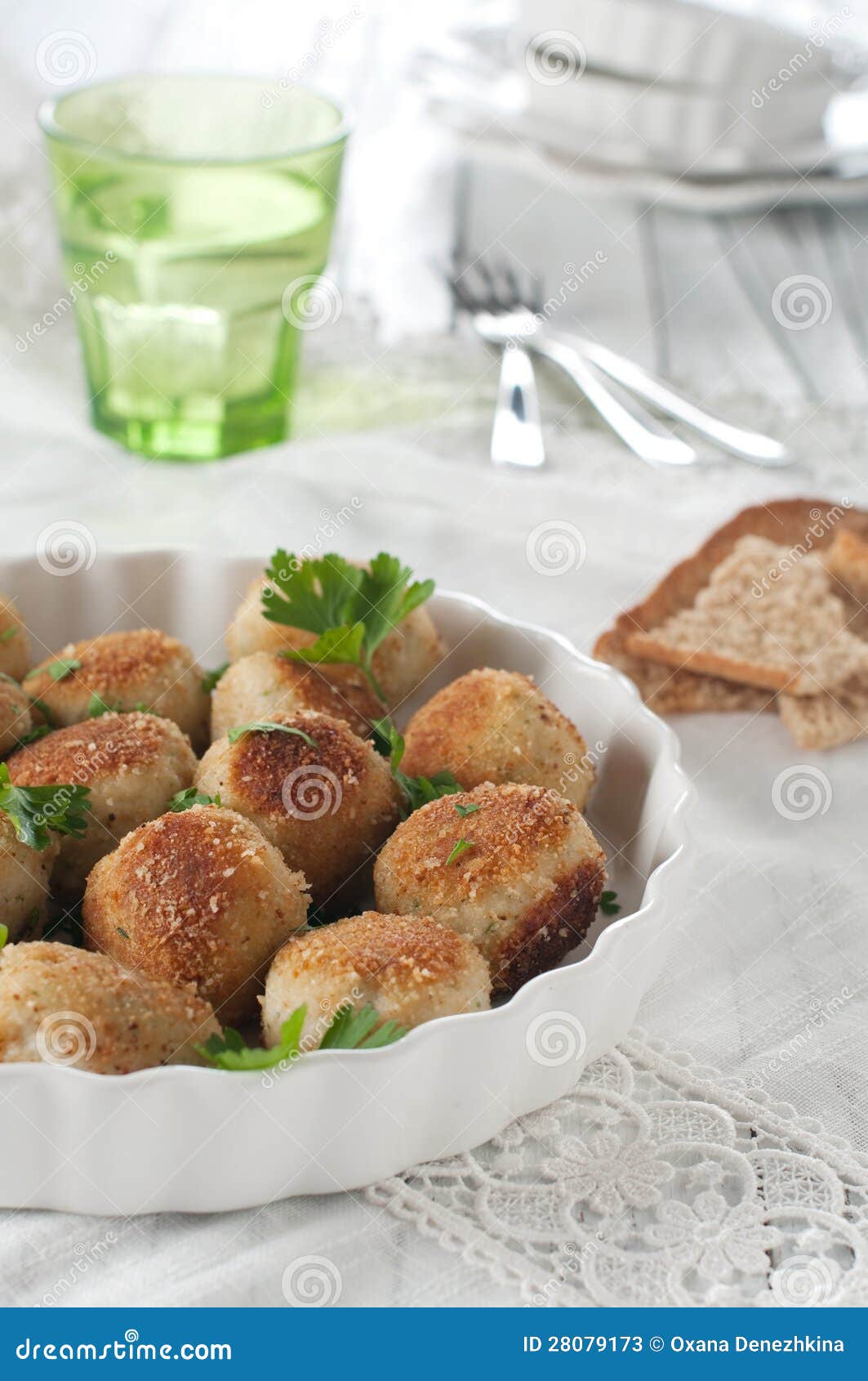 Fish cakes with parsley stock image. Image of gastronomy 28079173