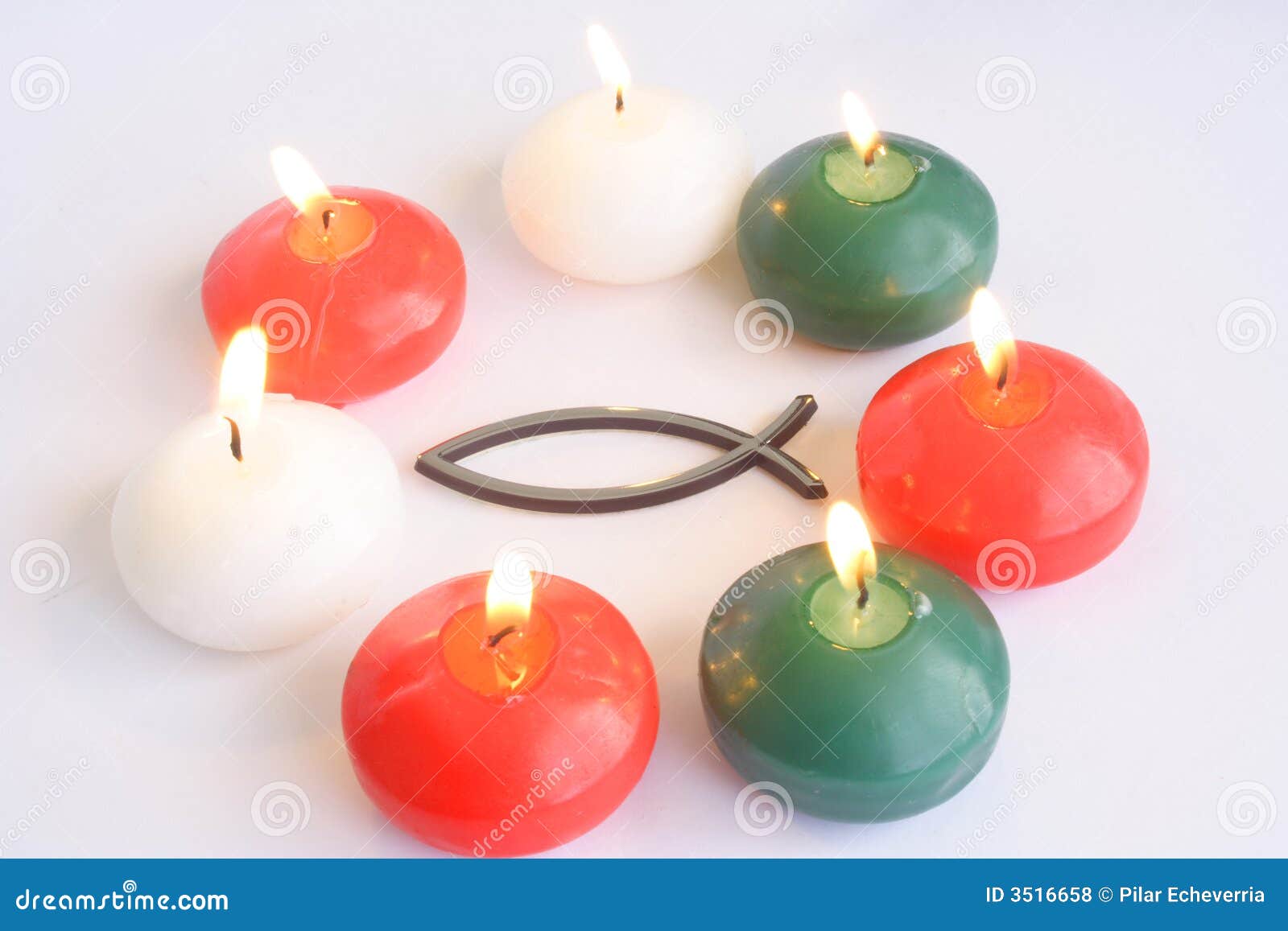 Fish and candles stock photo. Image of ground, believe 3516658