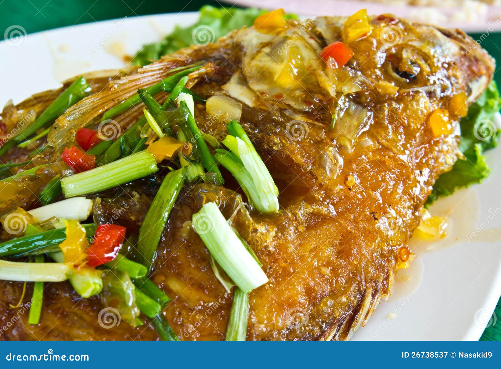 Fish Chili sauce stock image. Image of lemon, health 26738537