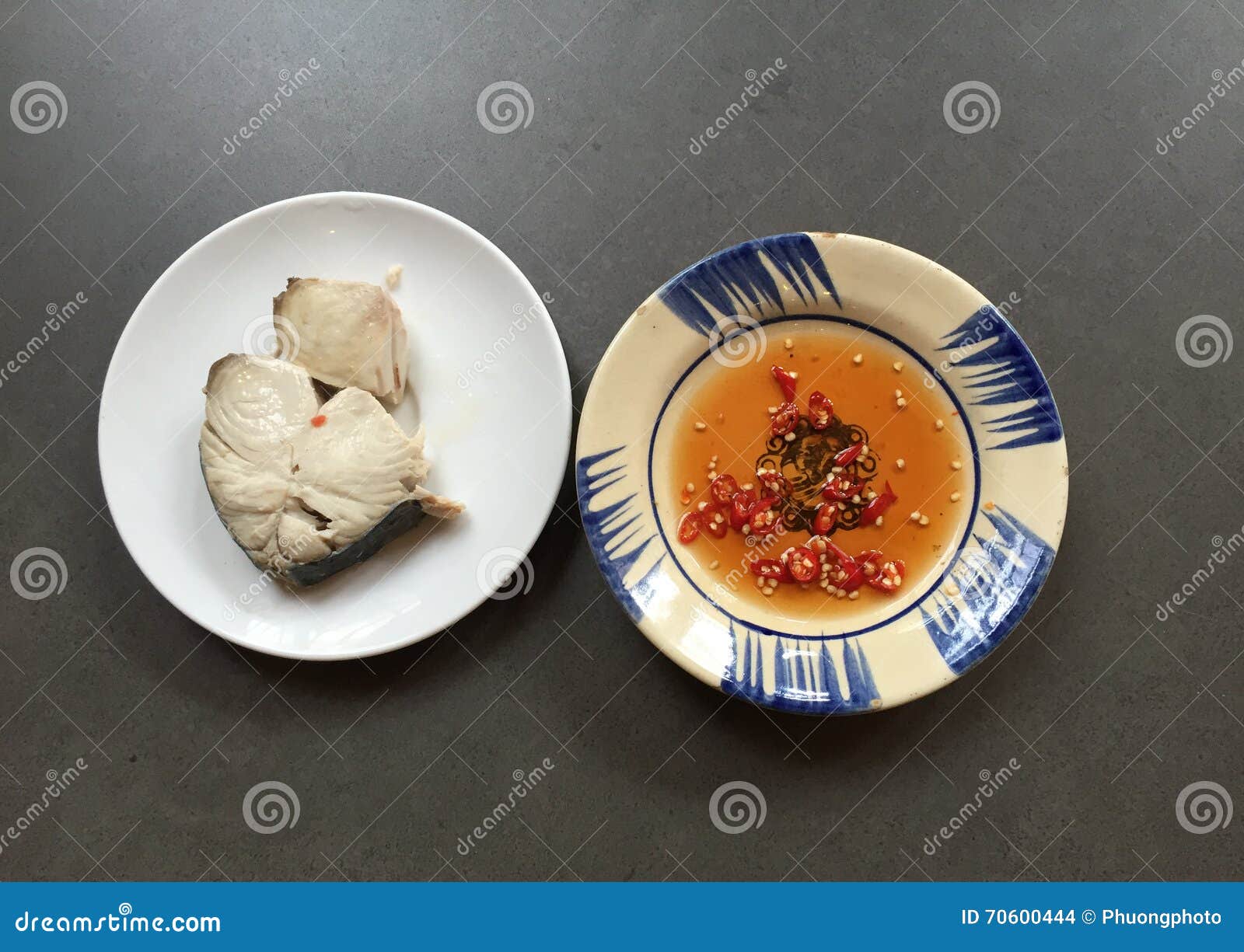 Fish with chilli sauce stock photo. Image of tofu, gray 70600444