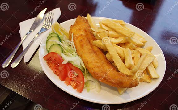 Fish and chips stock image. Image of salad, traditional - 14642143