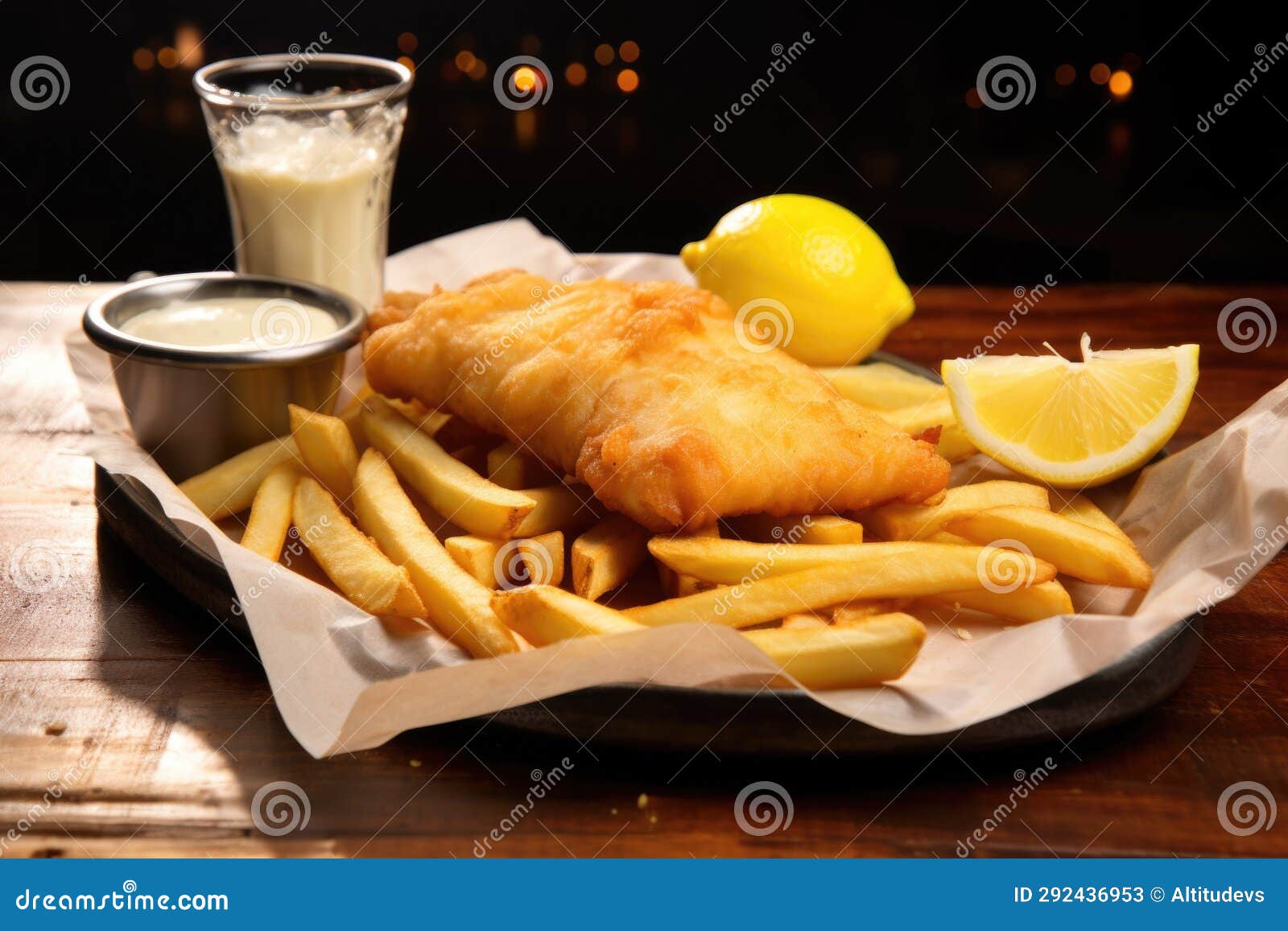 Fish and Chips with Salt and Vinegar Stock Image Image of fish, fried