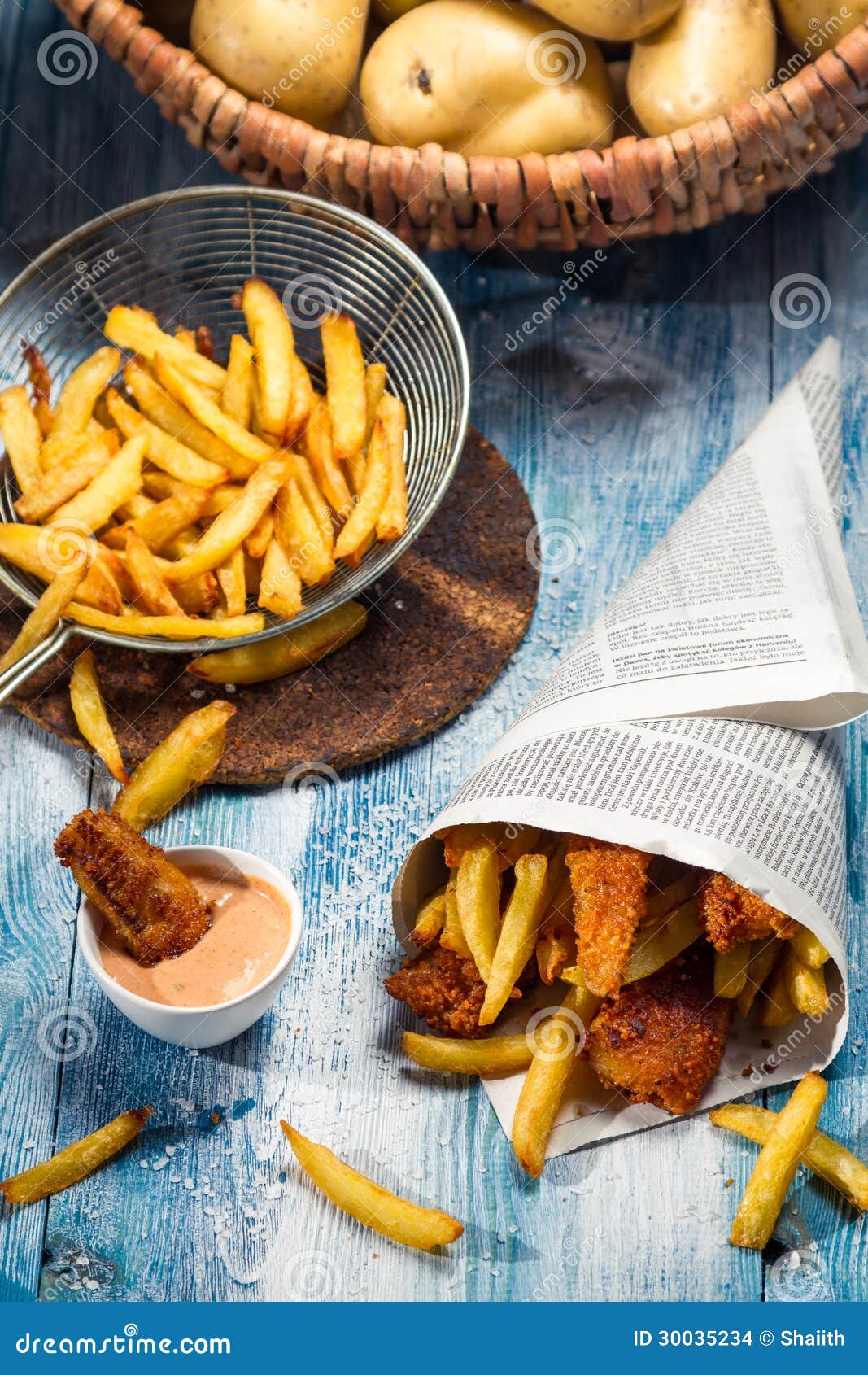 Fish & Chips Served in the Newspaper Stock Photo Image of cholesterol
