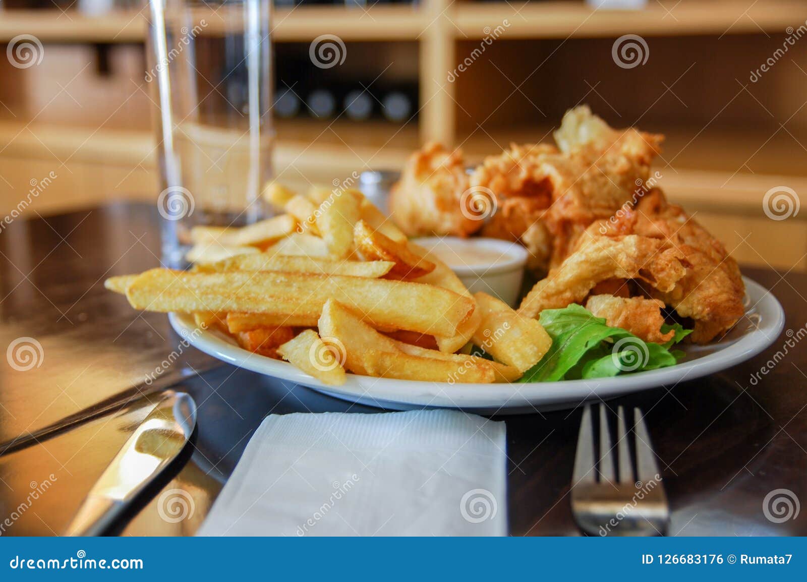 Fish and Chips at the Winery Cafe Stock Photo Image of served