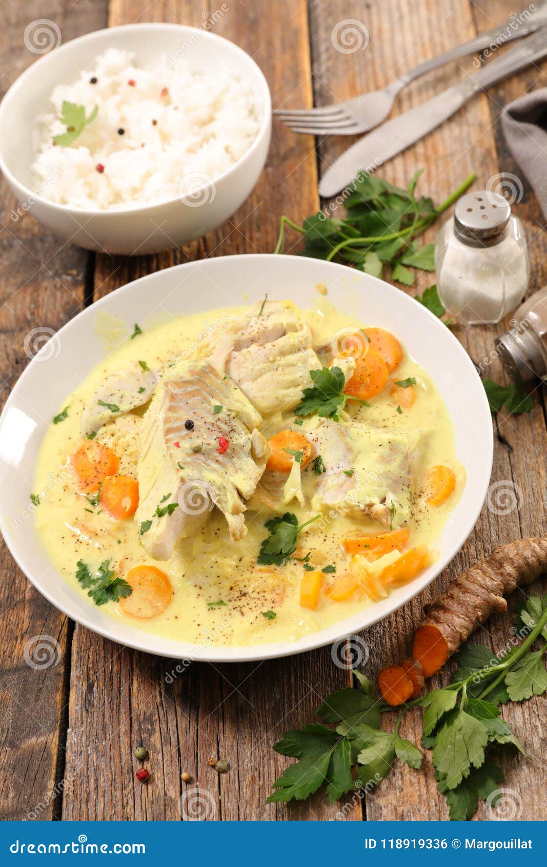 Fish with coconut cream stock photo. Image of curry 118919336