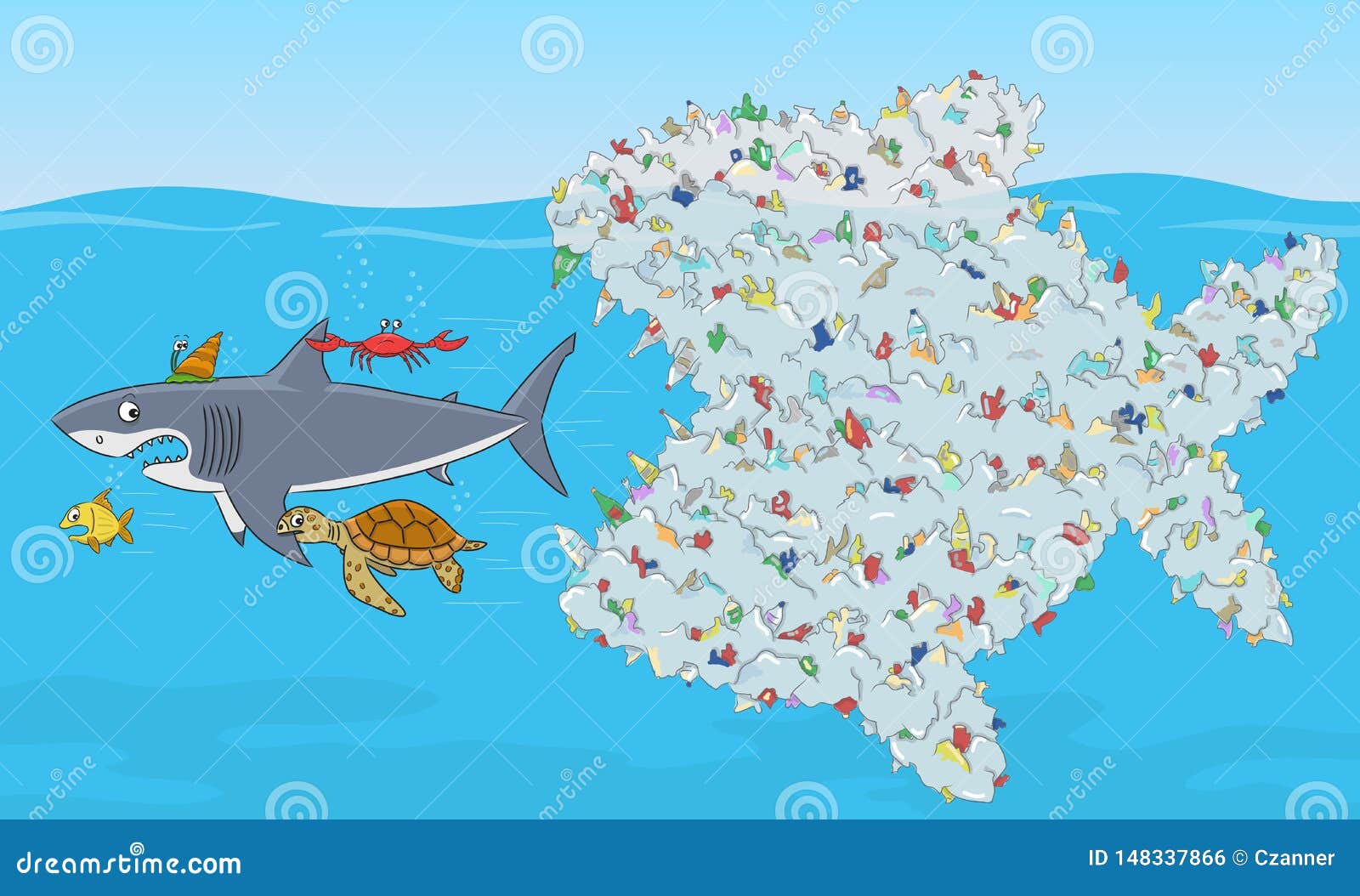 Cartoon Ocean Pollution - Pollution Ocean Cartoon Plastic Sea Oceans ...