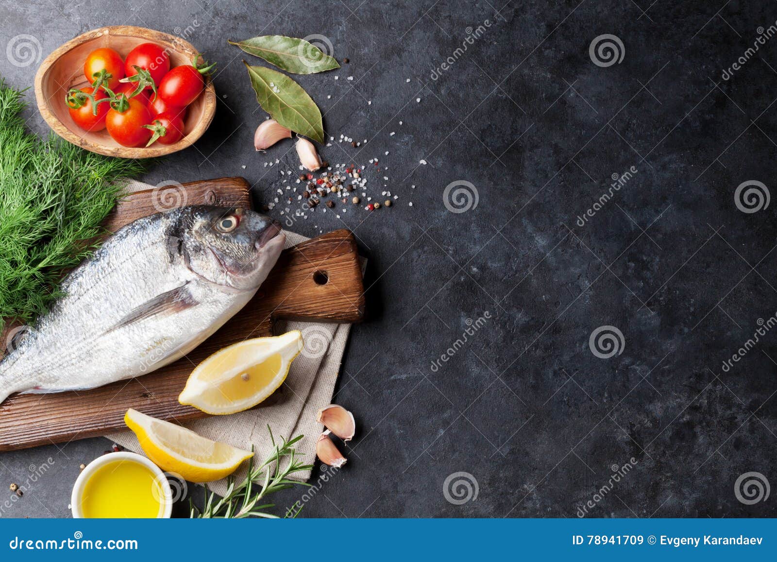 Fish cooking ingredients stock image. Image of gourmet - 78941709