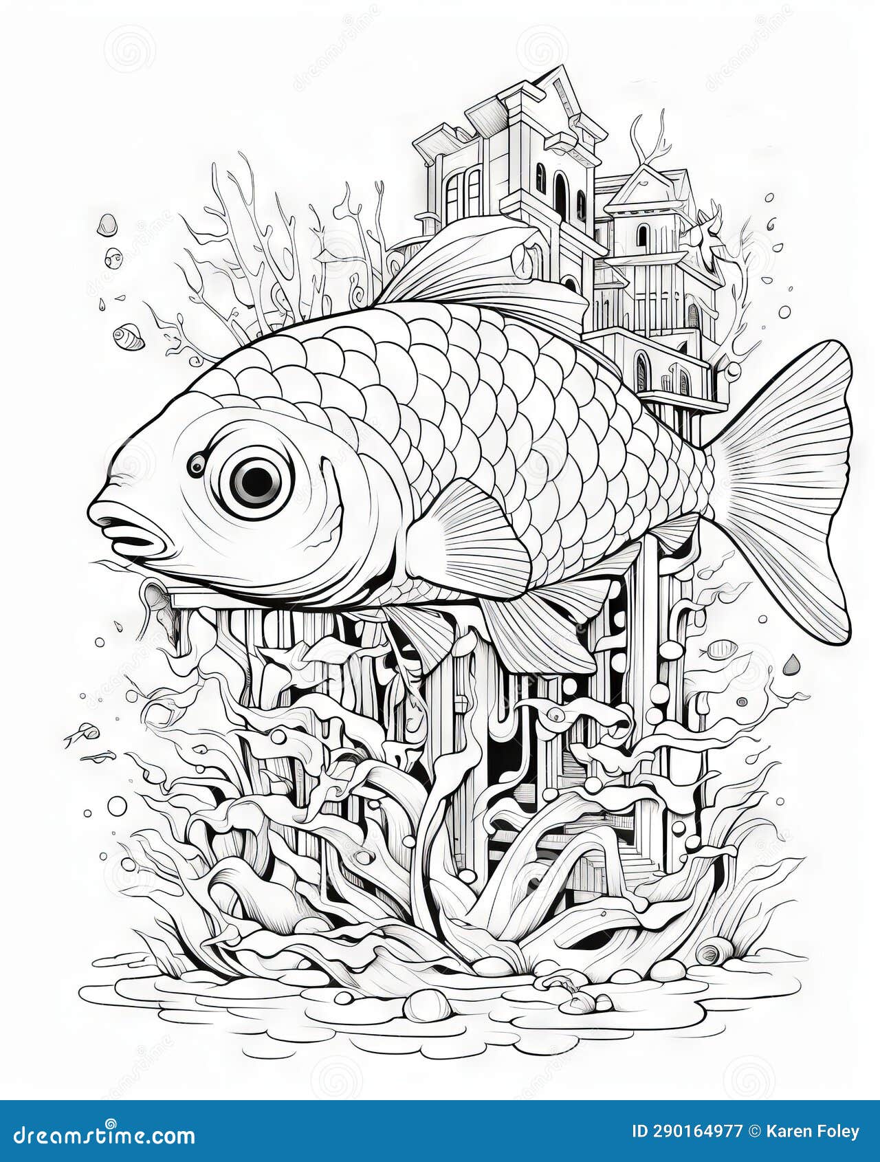 Coral Reef Coloring Book Page Stock Illustration - Illustration of