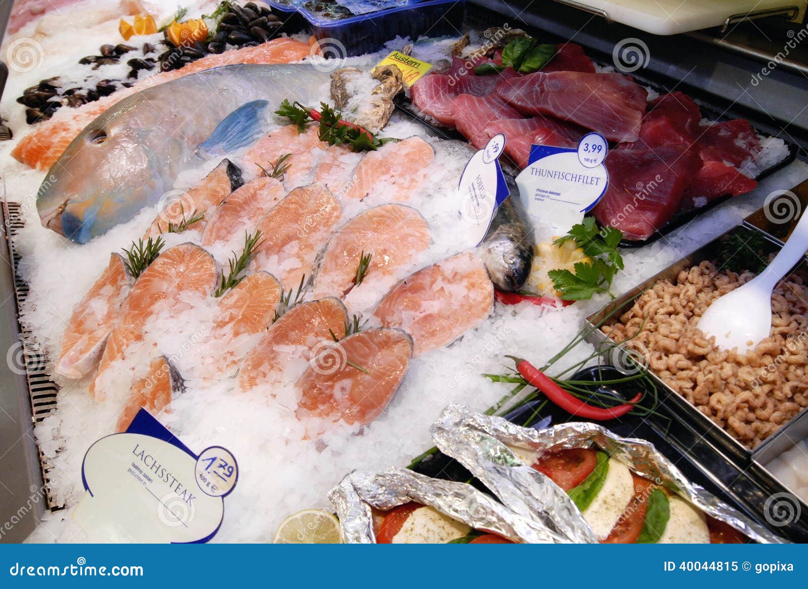 Fish Counter in a Grocery Store Stock Image Image of service, fresh