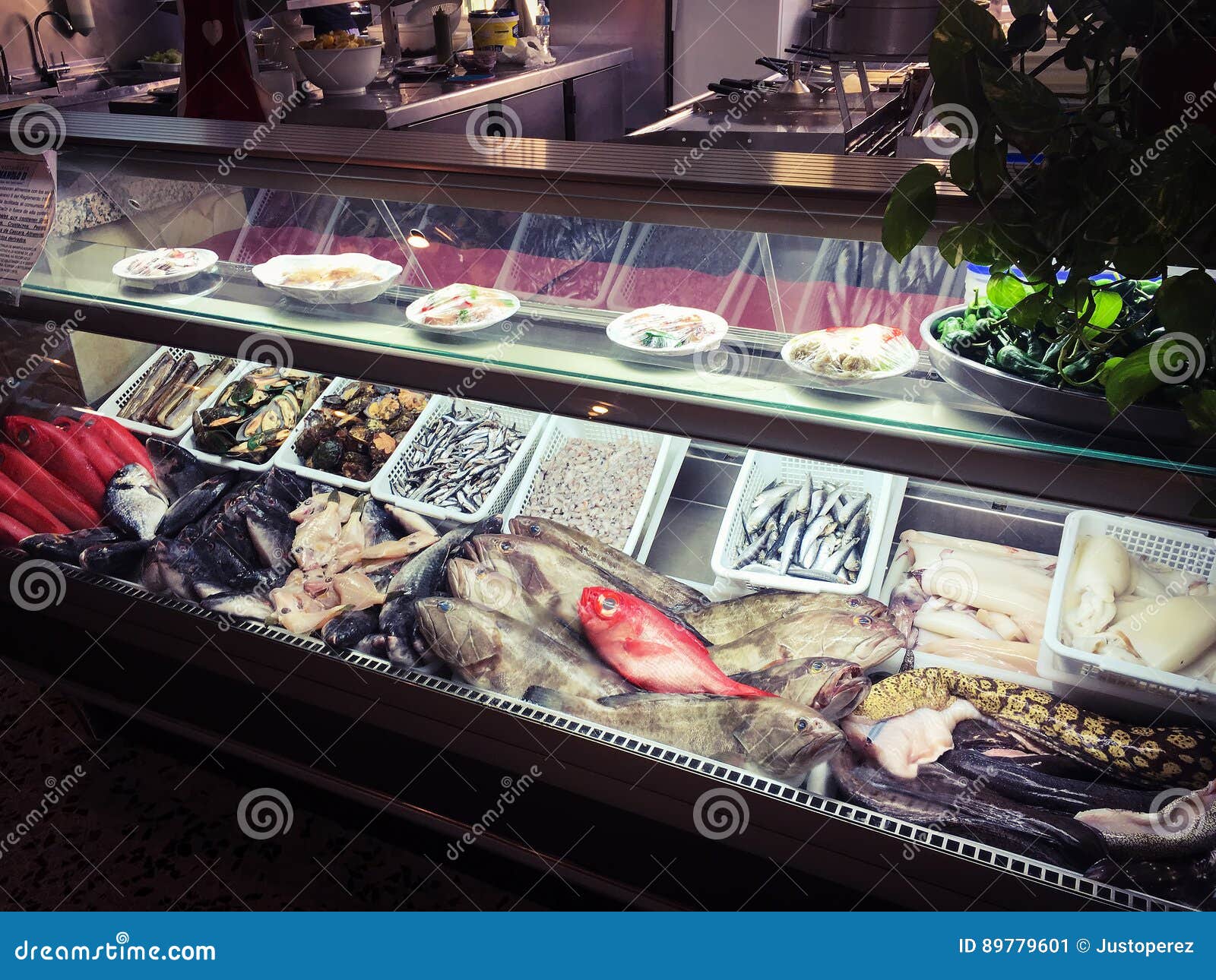 Fish counter stock image. Image of restaurant, fishing 89779601