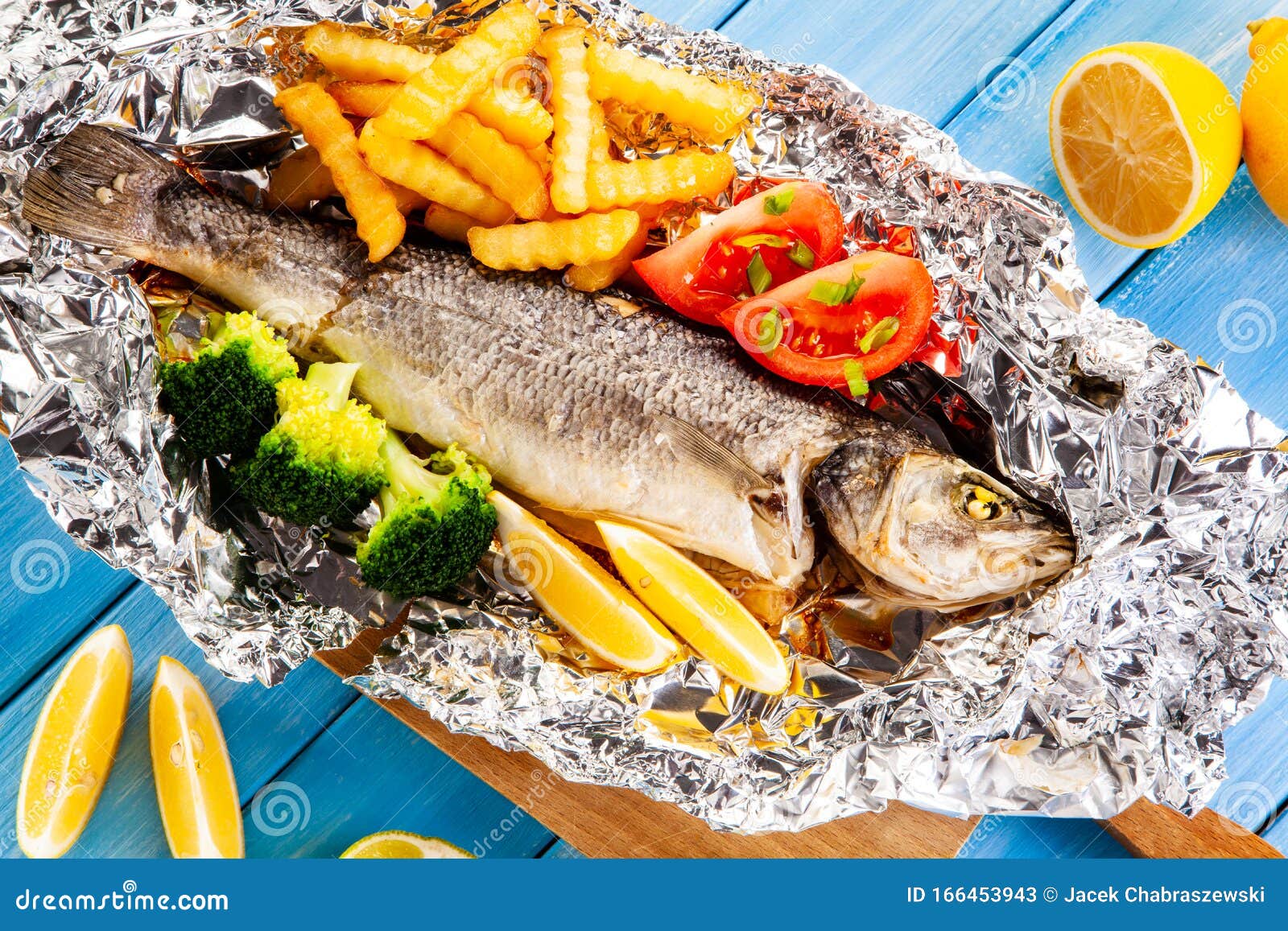 Fish Dish Roasted Trout with Vegetables Stock Image Image of dine