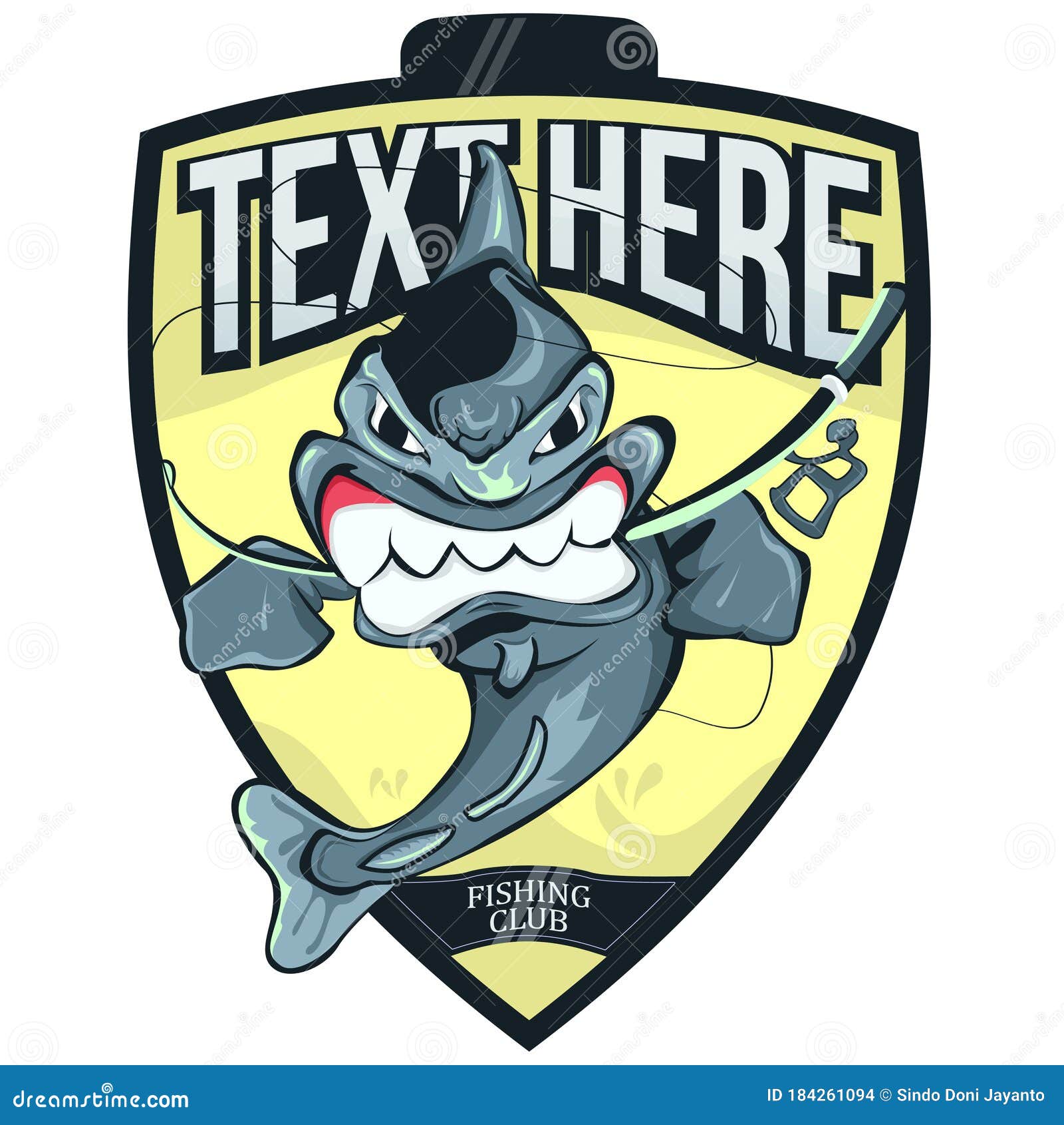 The Fish Emblem Mascot Logo Design for Fishing Club. it's White ...