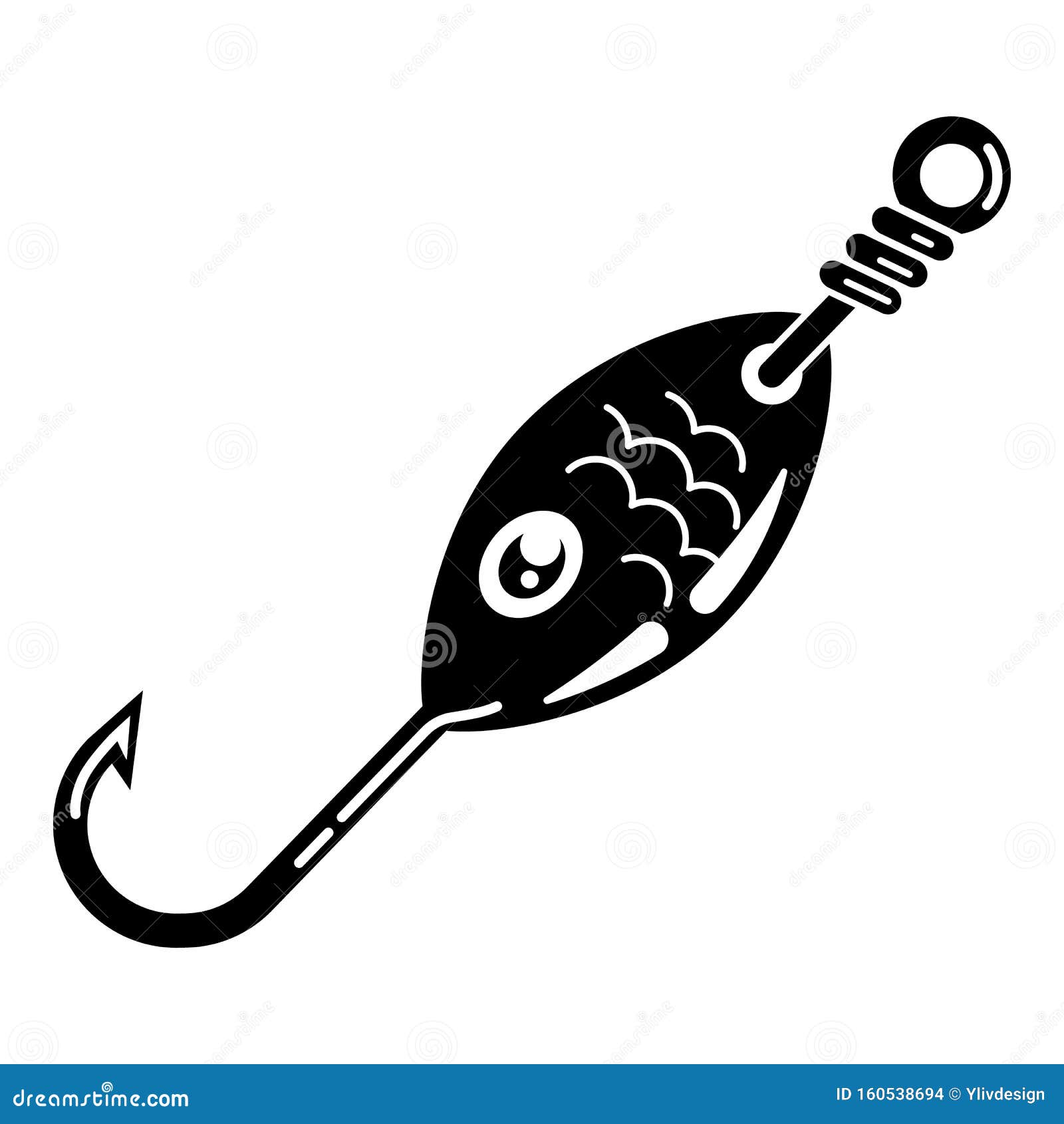 Download Fish Eye Hook Icon, Simple Style Stock Vector - Illustration of ecosystem, marine: 160538694