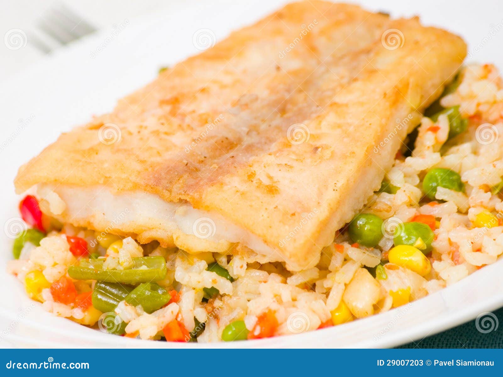 Fish Fillet With Rice And Vegetables Stock Image - Image: 29007203