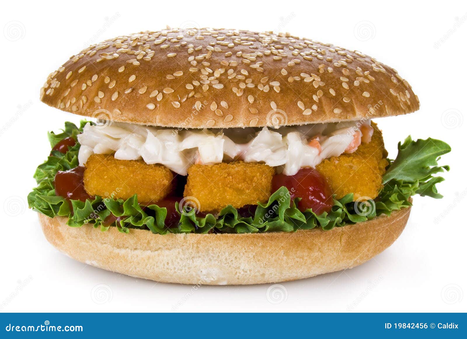 Fish fingers burger stock photo. Image of fresh, isolated 19842456