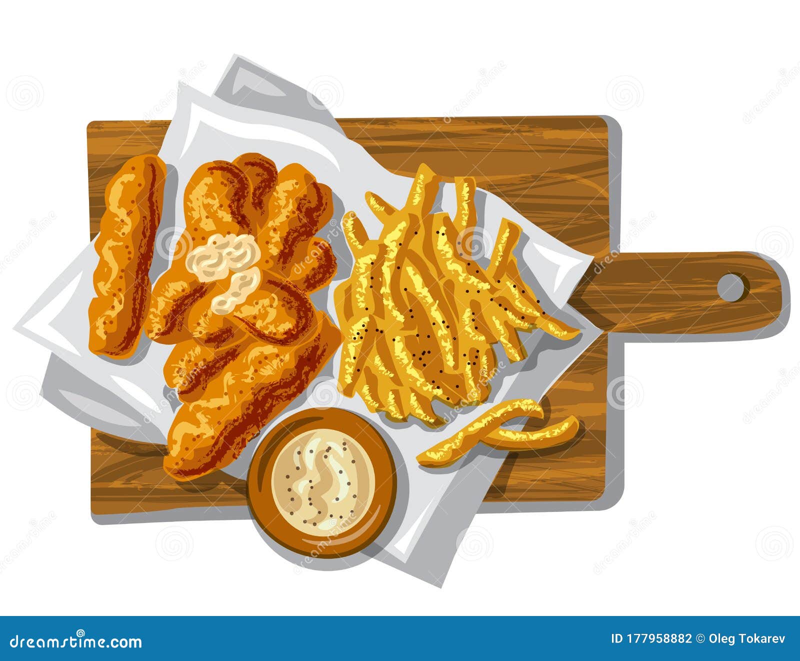 Fish fingers stock vector. Illustration of fish, crispy 177958882