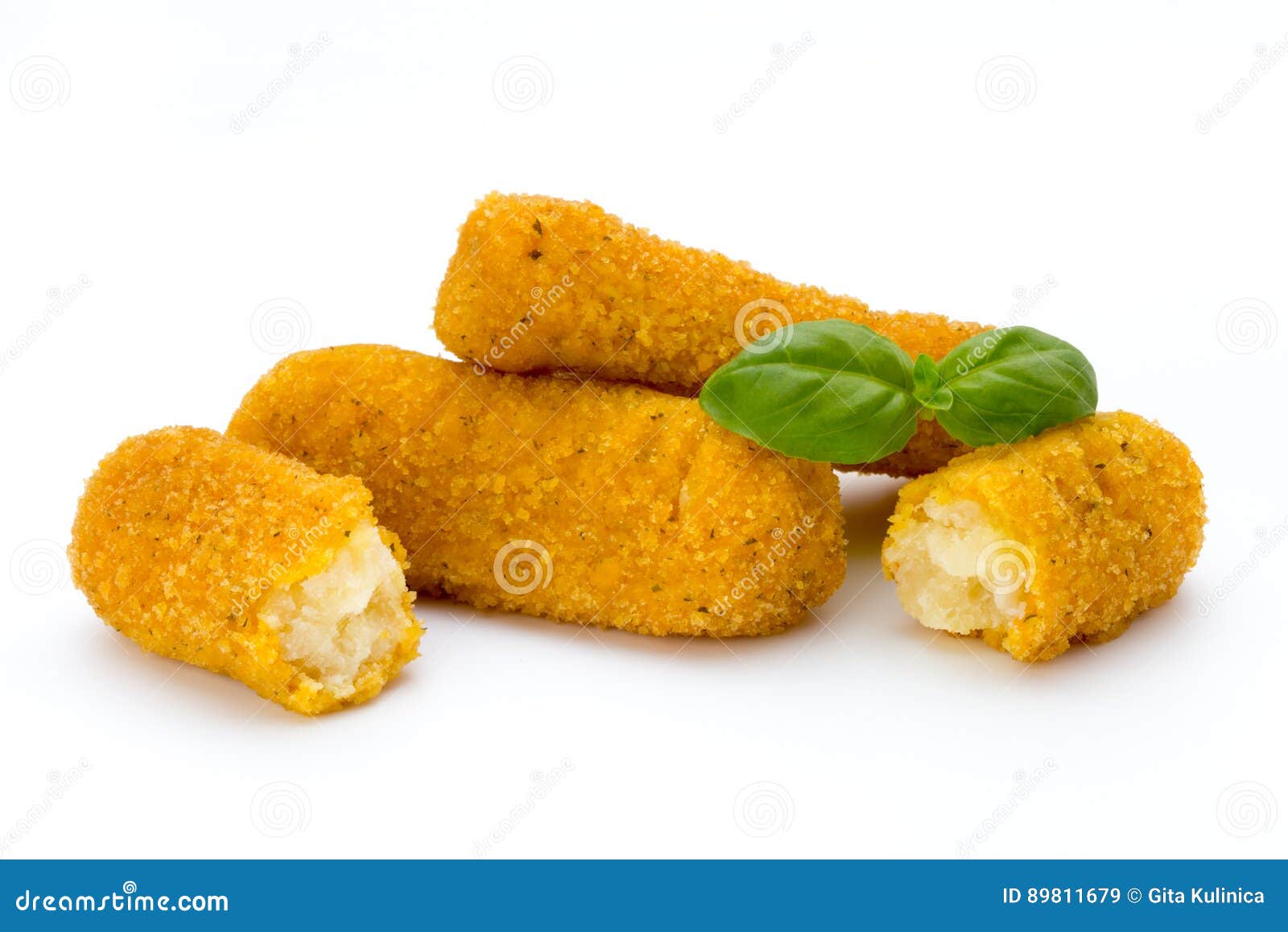 fish fingers on the white background.