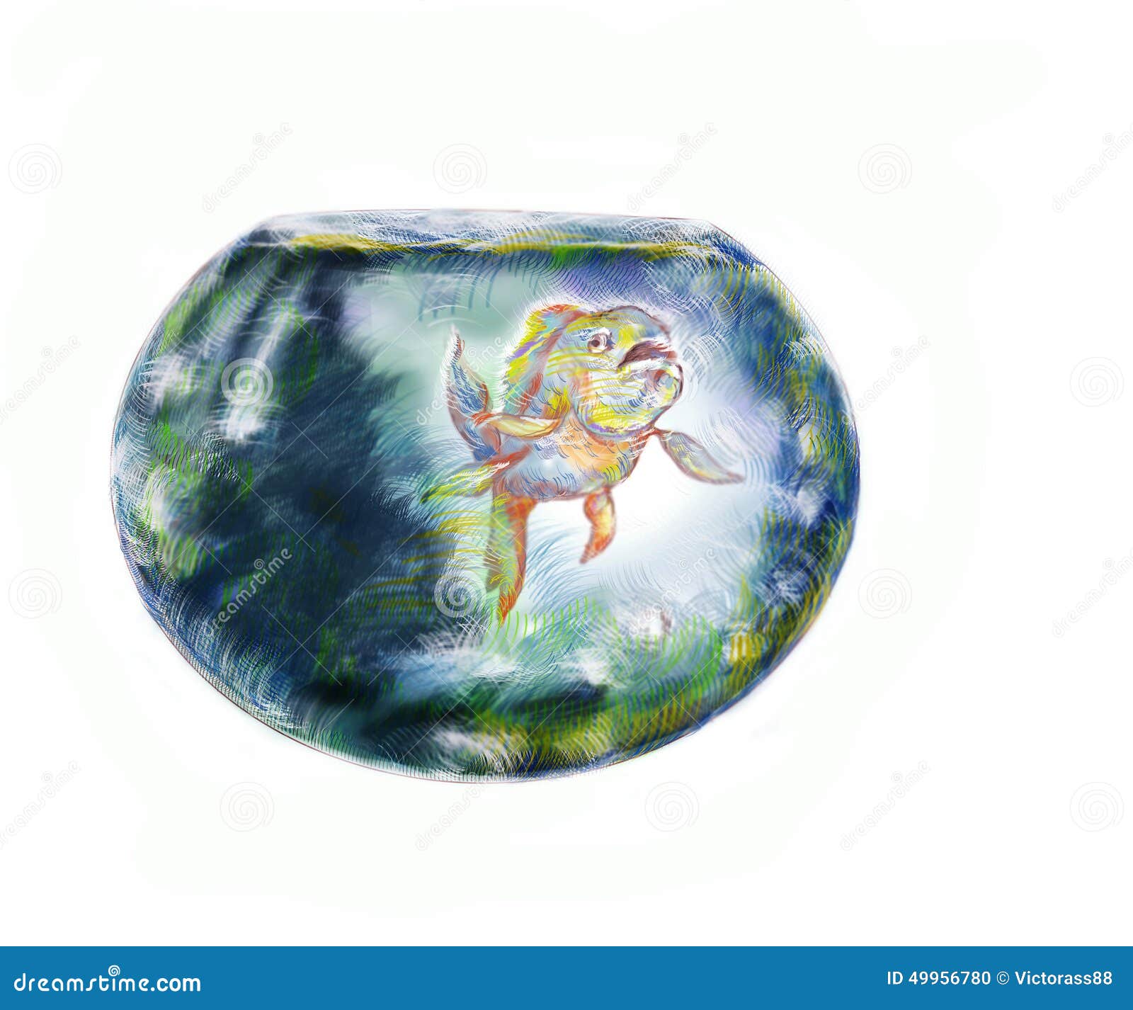 Fish In The Fishbowl RoyaltyFree Cartoon 14345930