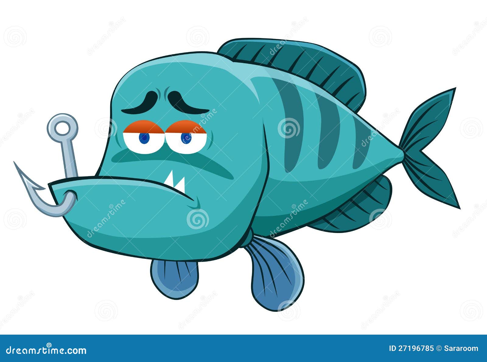 Fish with Fishing Hook stock vector. Illustration of aquarium 27196785