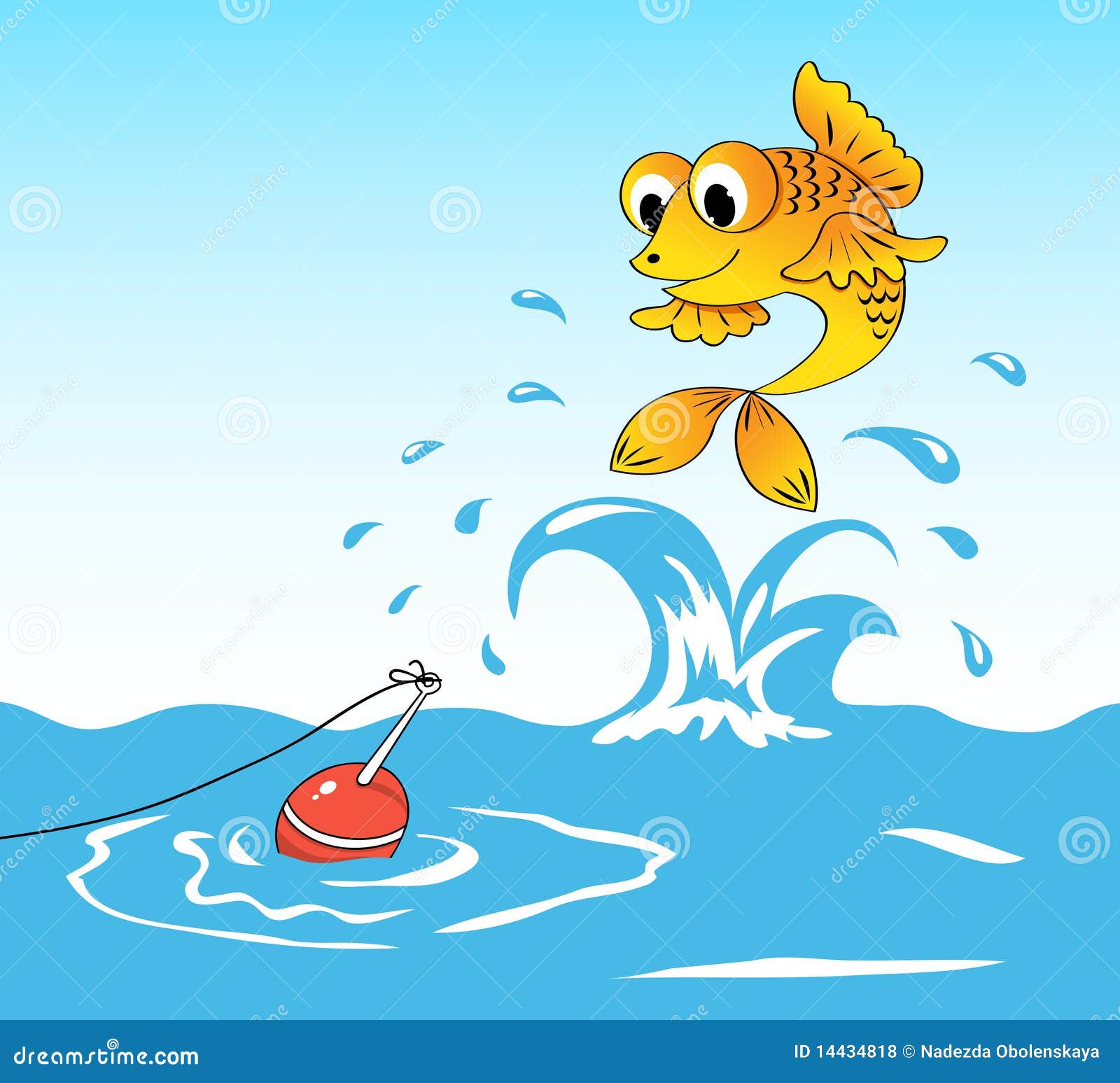 Fish and float. stock vector. Illustration of swimming - 14434818