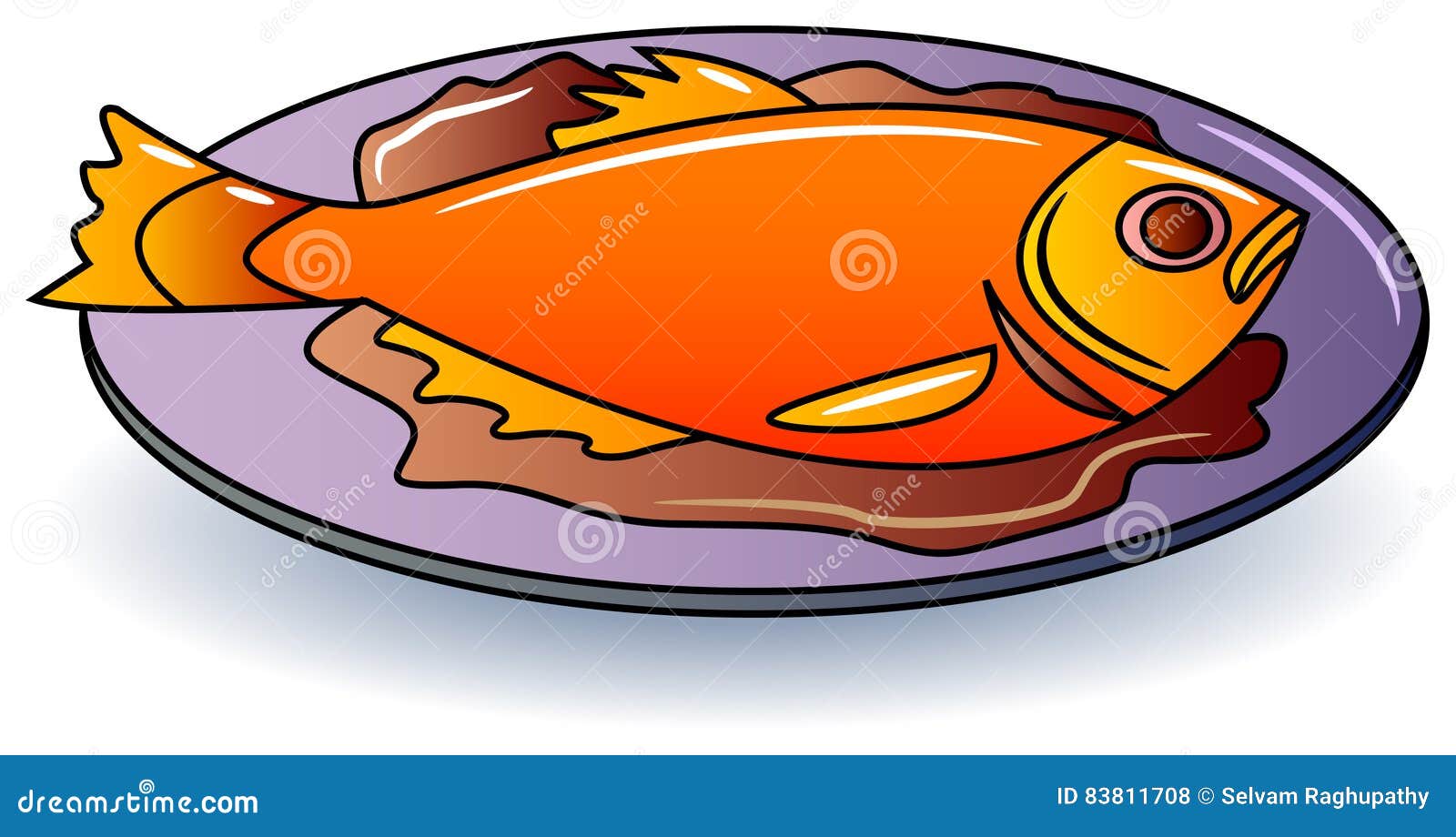 Fish food stock vector. Illustration of grilled, culinary - 83811708