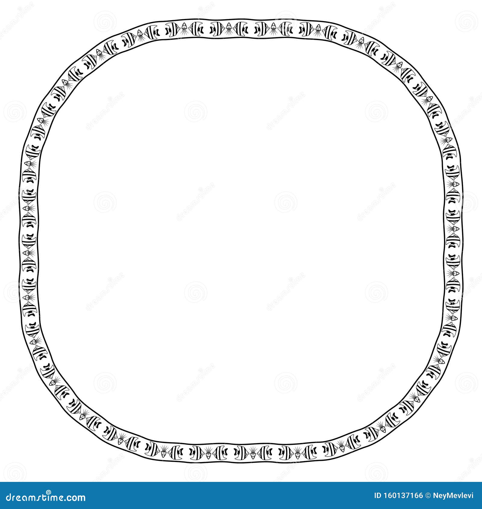 Download Fish in frame border v.2 stock vector. Illustration of fish - 160137166