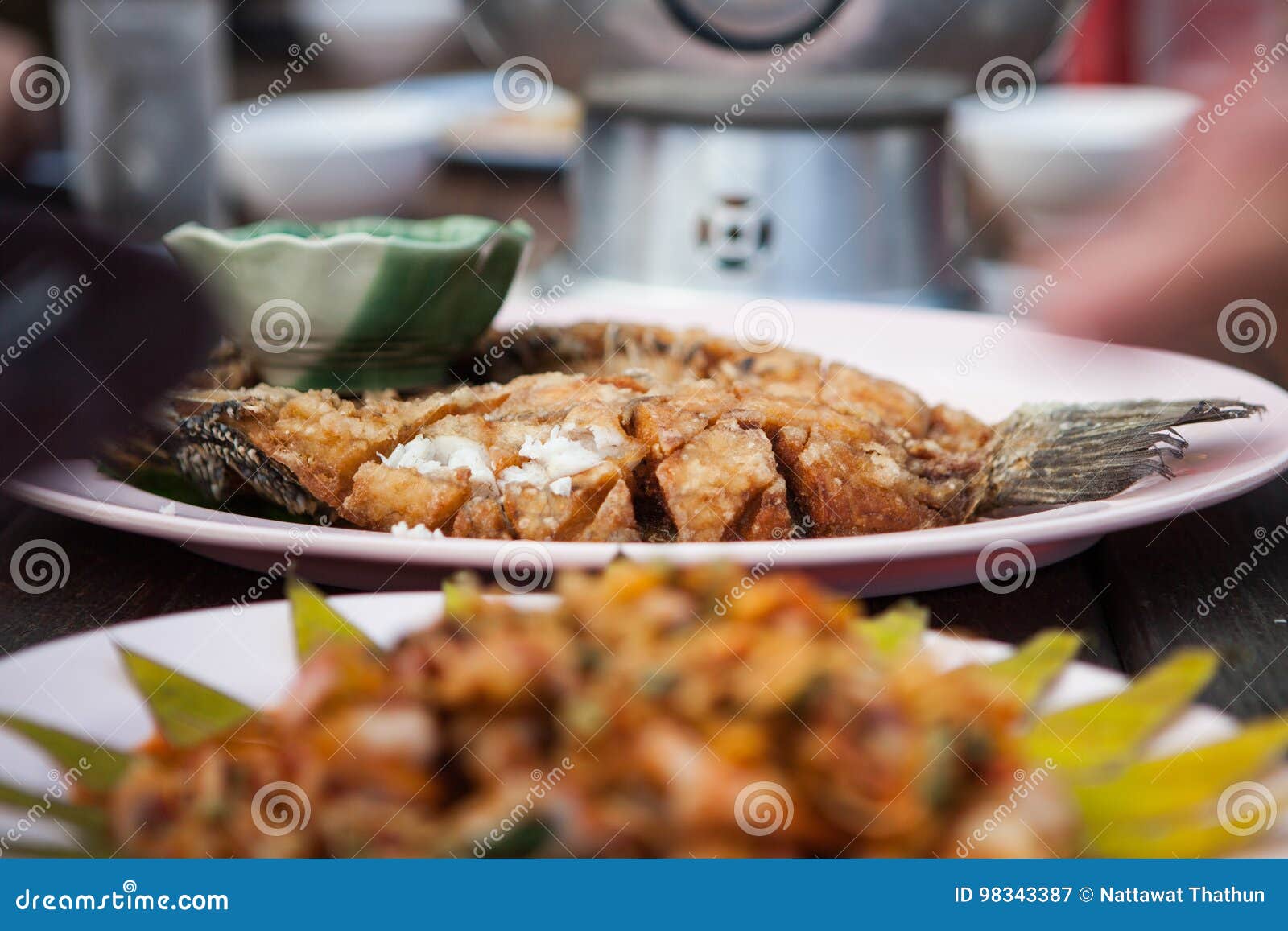 Fish Fry in a Plate on the Table. Stock Image Image of fried, close
