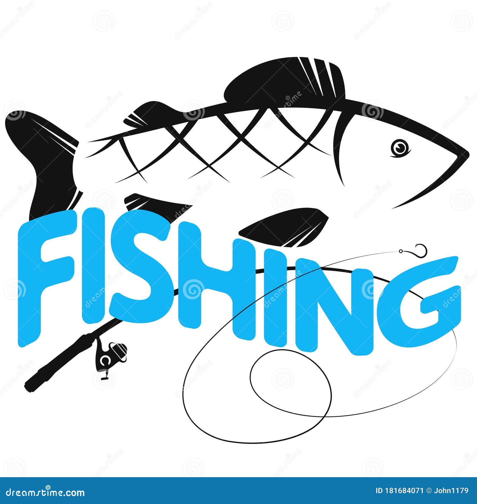 Fish Hook And Fishing Rod Silhouette Stock Vector ...