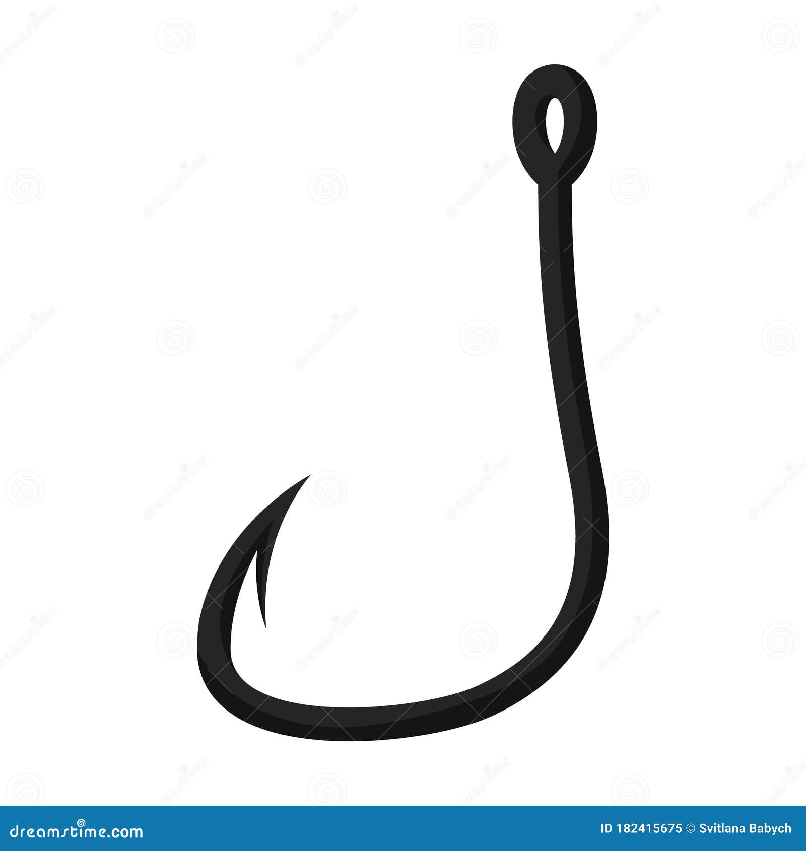 Fish Hook Vector Icon.Cartoon Vector Icon Isolated on White