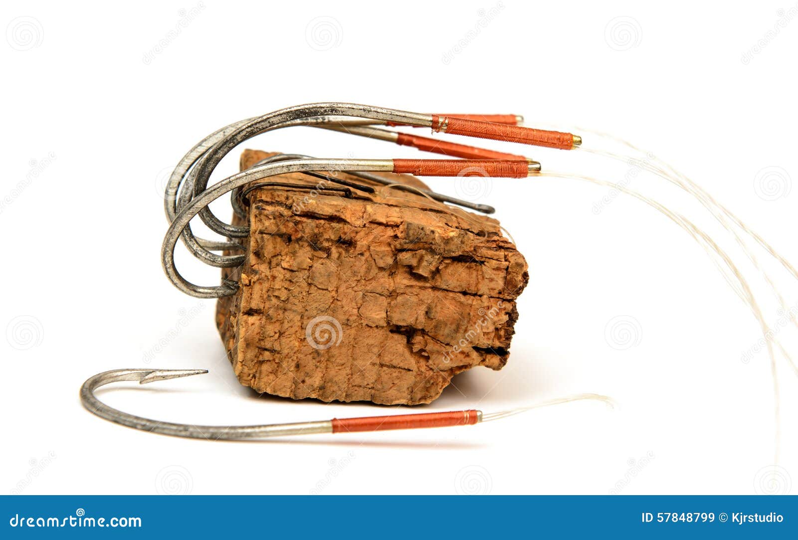 Download Fish hooks in cork stock image. Image of reflect, food - 57848799