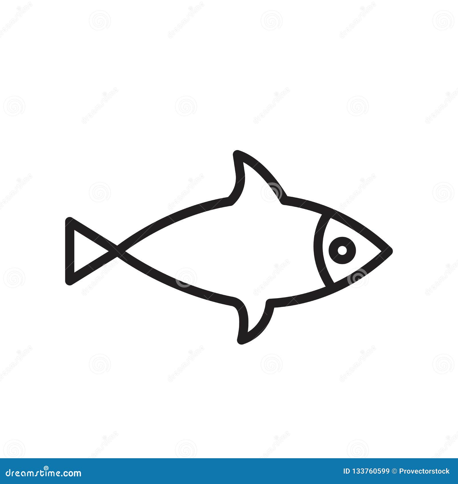 Fish Icon Vector Sign and Symbol Isolated on White Background, Fish
