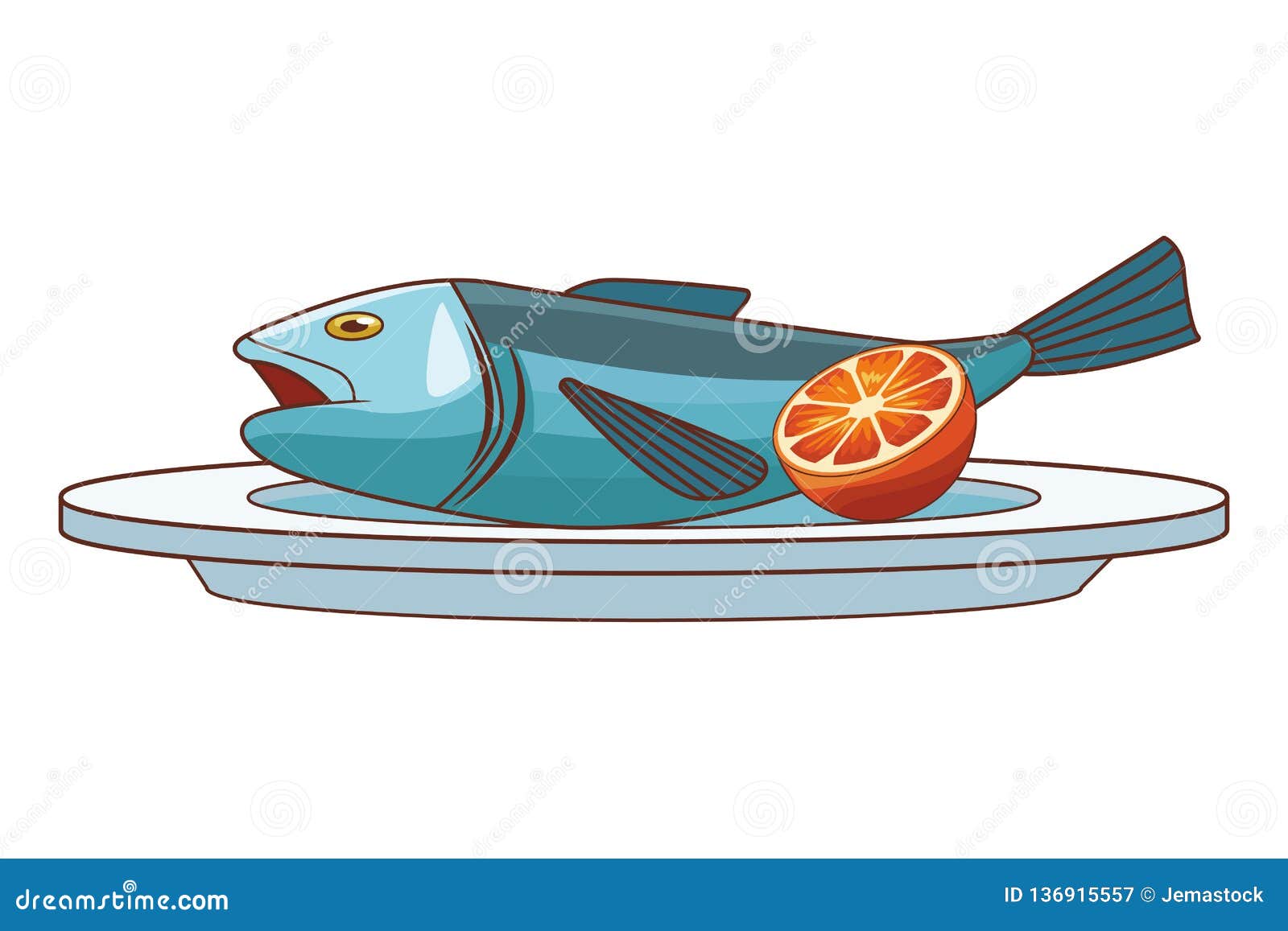 Fish isolated icon stock vector. Illustration of healthy 136915557
