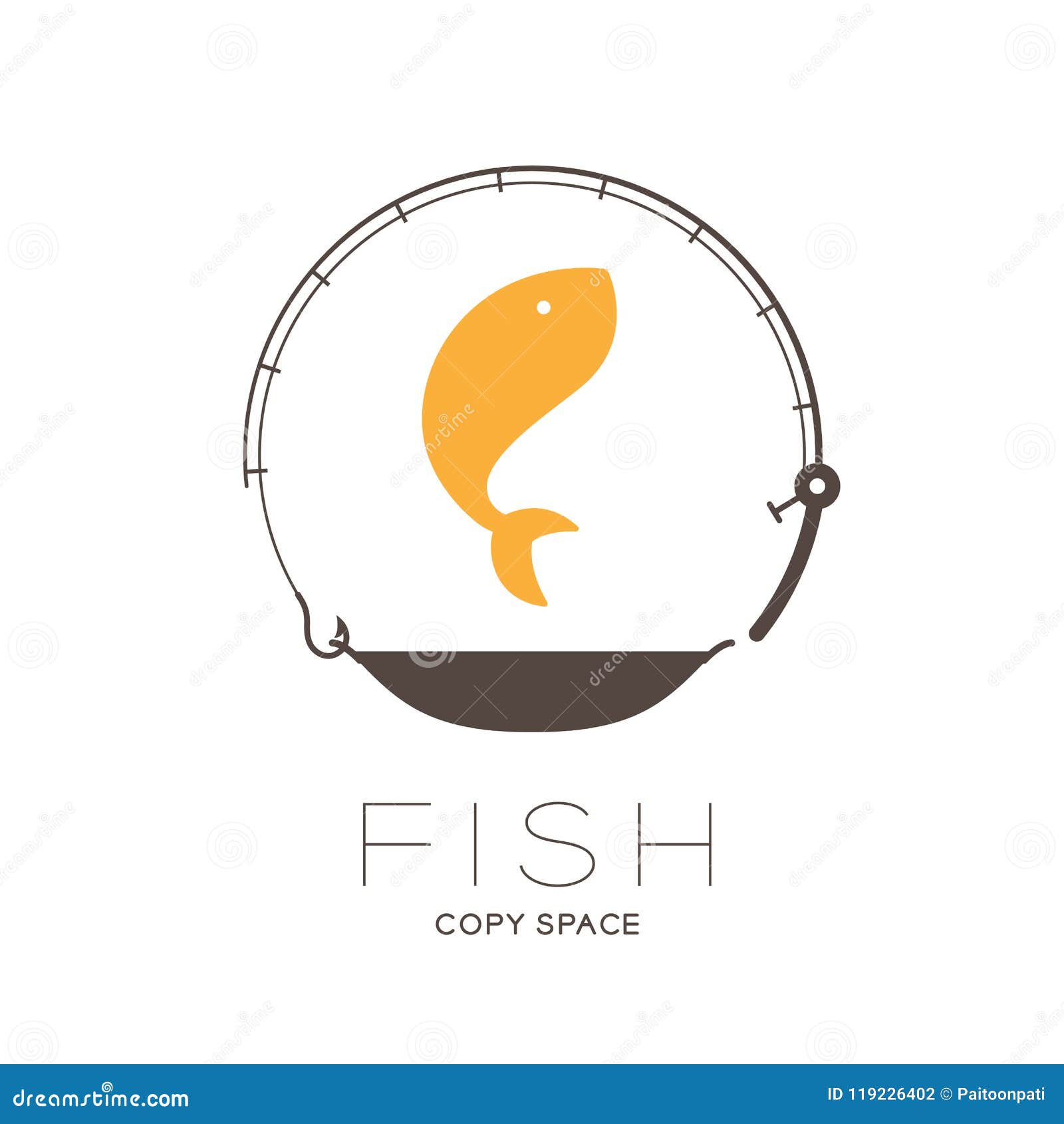 Download Fish Jumping In Fishing Rod And Pan Frame Circle Shape Logo Icon Set Design Illustration Stock Vector Illustration Of Element Aquatic 119226402