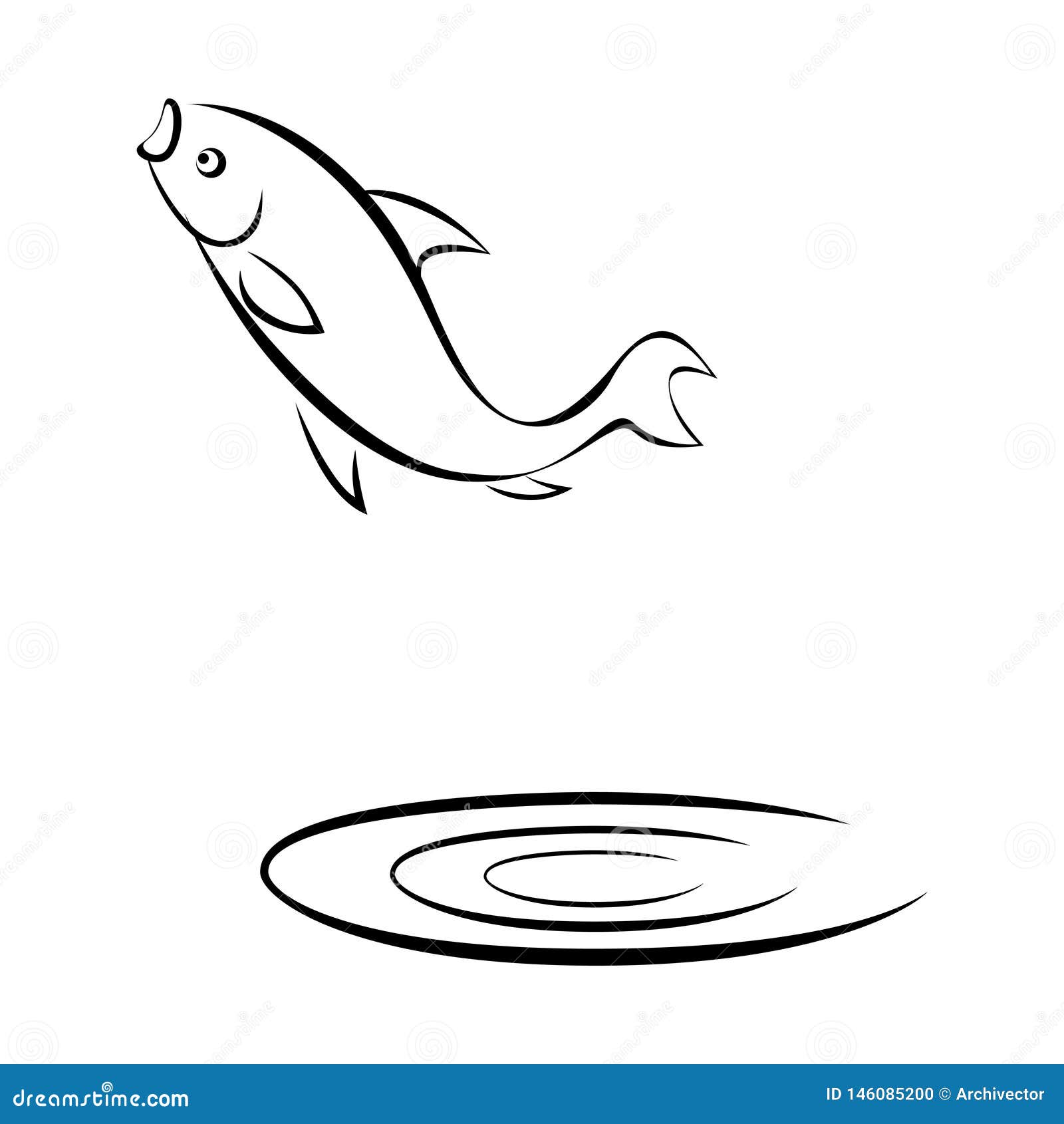 Download Fish Jumping Out Of The Water Stock Vector - Illustration of fish, background: 146085200
