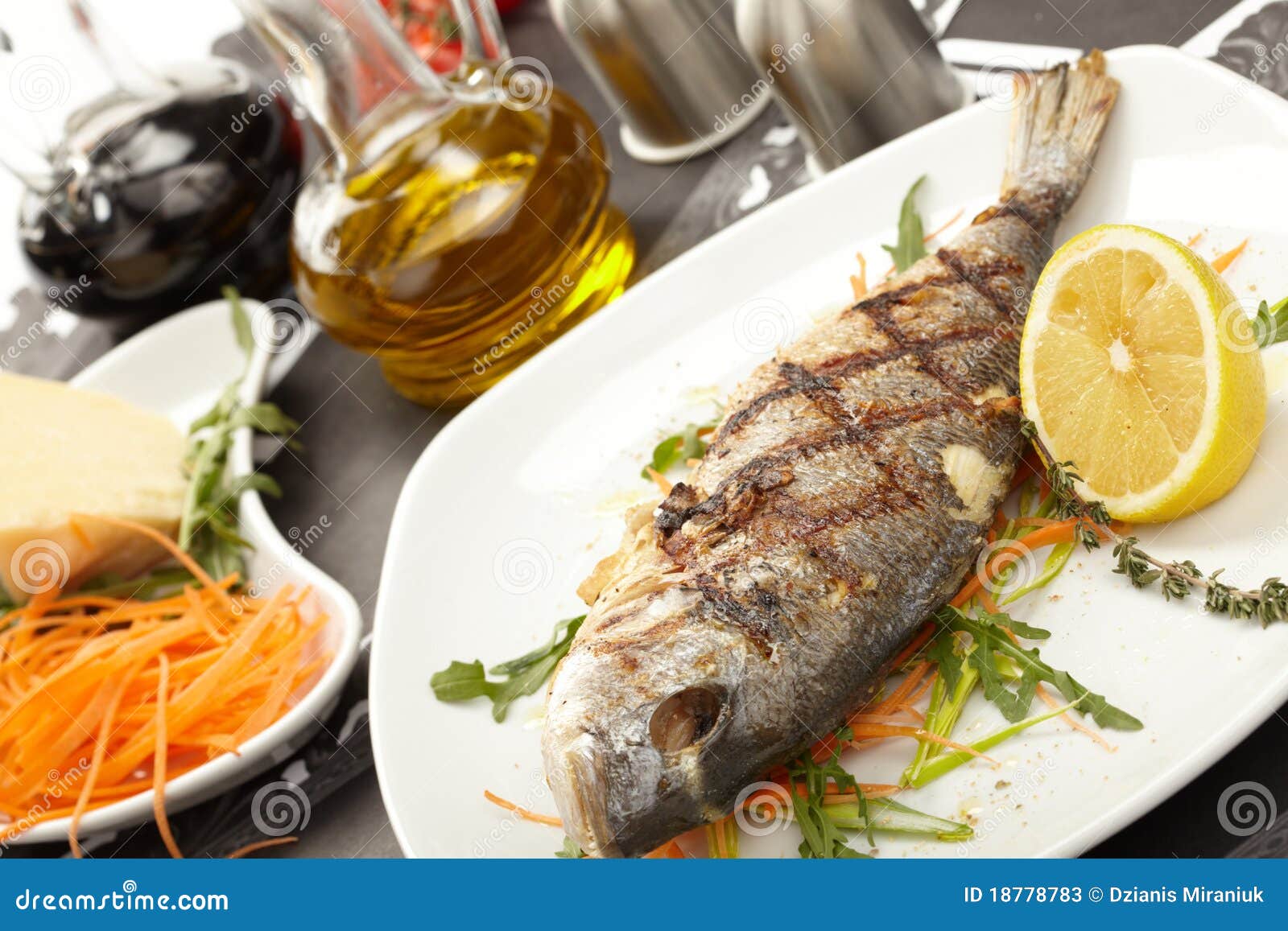 Fish with lemon stock image. Image of dining, rosemary 18778783