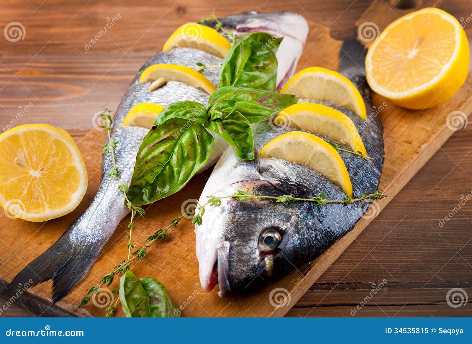 Fish with lemon stock image. Image of market, eating 34535815