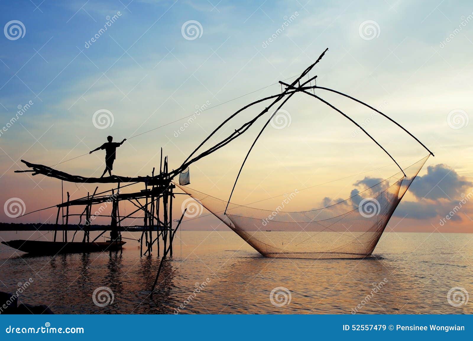 Fish Lift Net in Phatthalung Stock Image - Image of square, thailand:  52557479