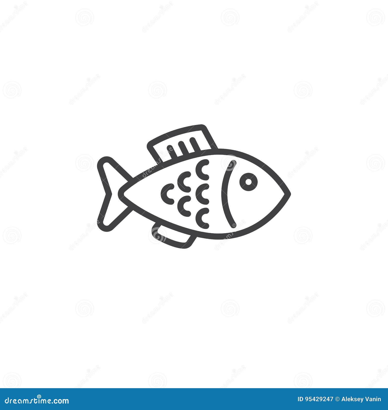 Tropical fish line icon nature and animal Vector Image