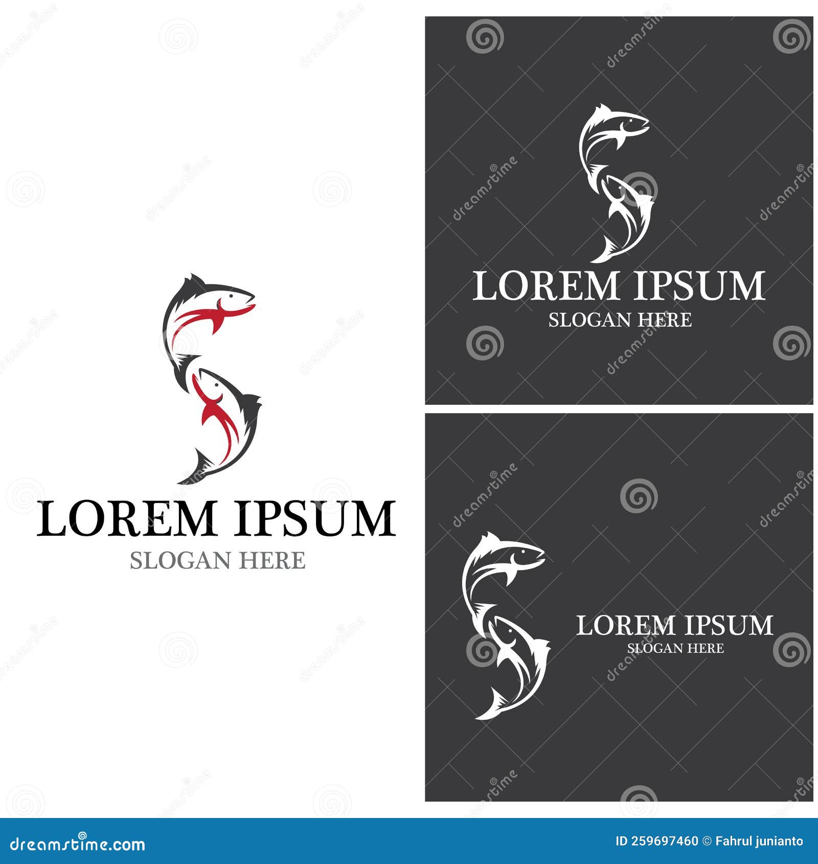 Fish logo template stock illustration. Illustration of icon 259697460